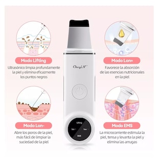 Foto 5 | Limpiador Facial Espátula Ultrasónica Skin Scruber Blanco