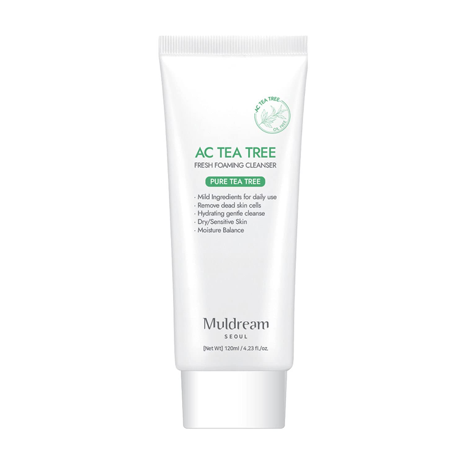 Espuma Limpiadora Facial Muldream Ac Tea Tree Fresh 120 Ml, Vegana - Venta Internacional.