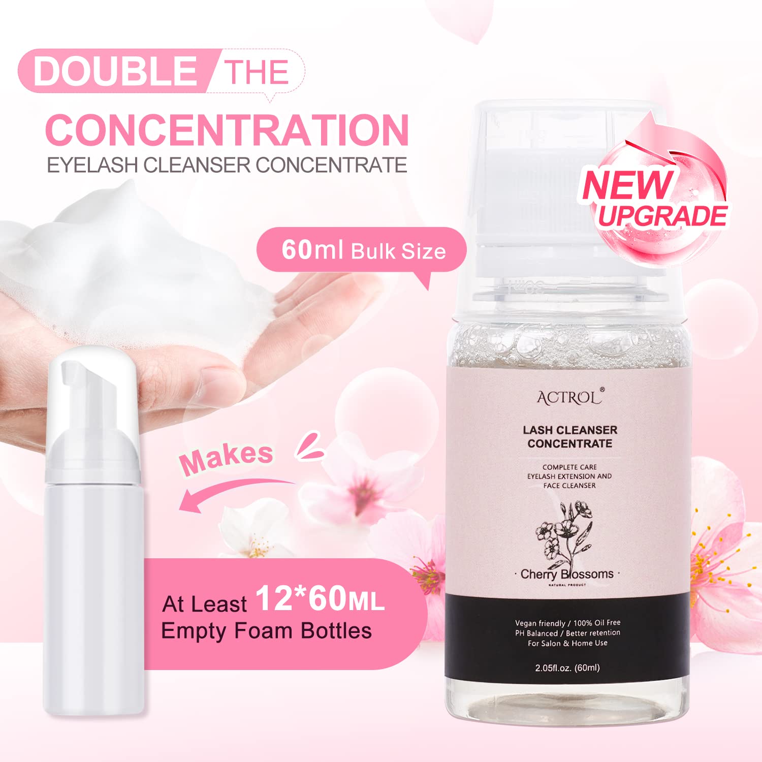 Foto 4 pulgar | Limpiador De Pestañas Concentrado Actrol Cherry Blossom 60 Ml - Venta Internacional.