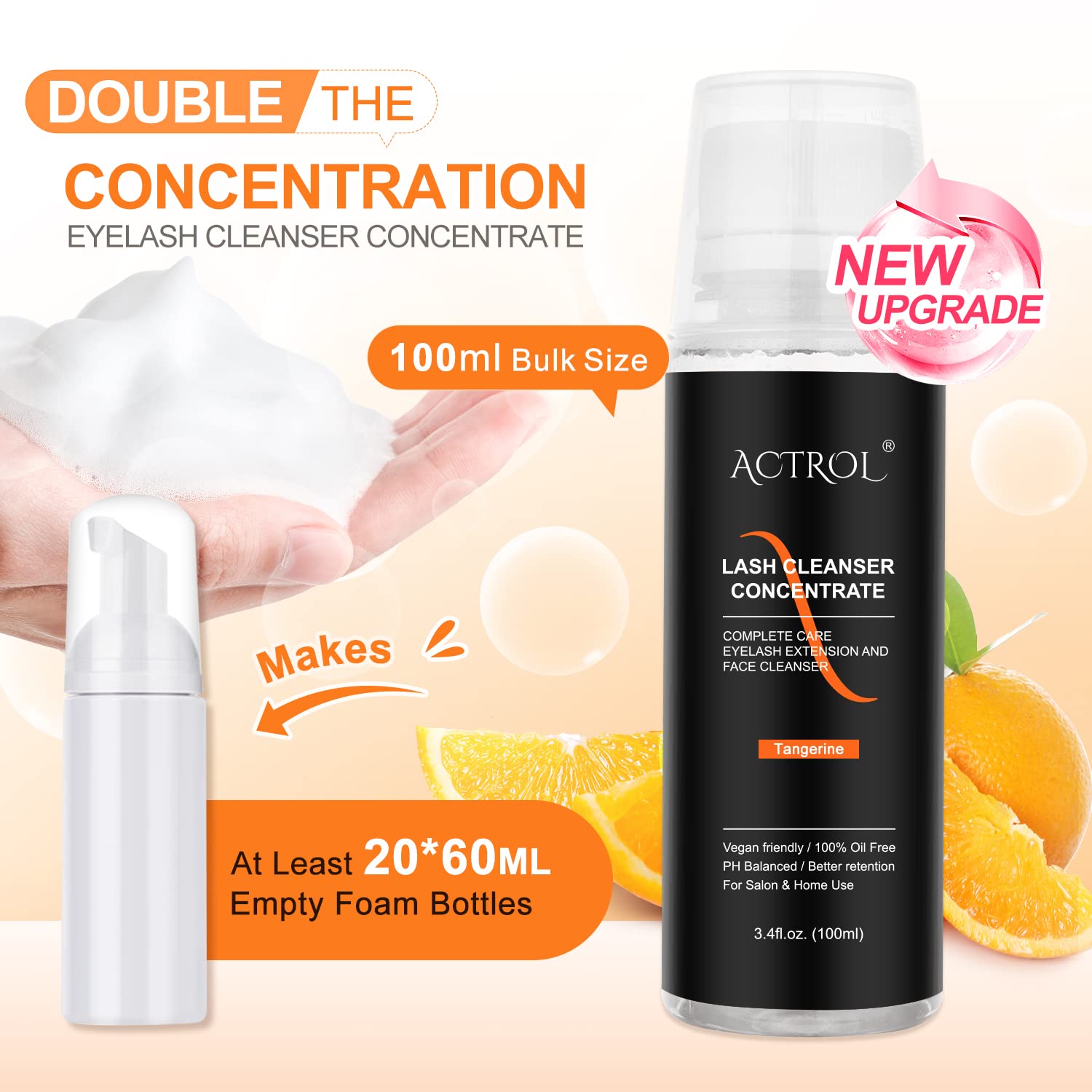 Foto 4 pulgar | Limpiador De Pestañas Concentrado Actrol Tangerine 100ml - Venta Internacional.