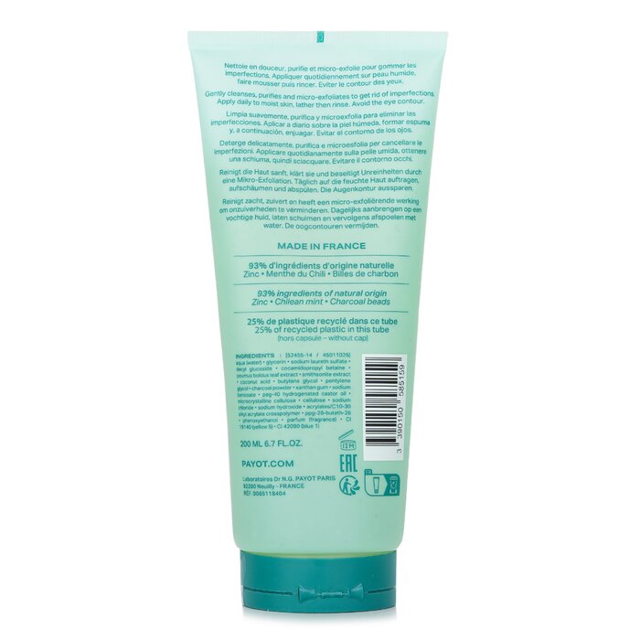 Foto 4 pulgar | Gel Espumoso Purificador Cleanser Payot Pate Grise, Vegano, 93% Na - Venta Internacional.