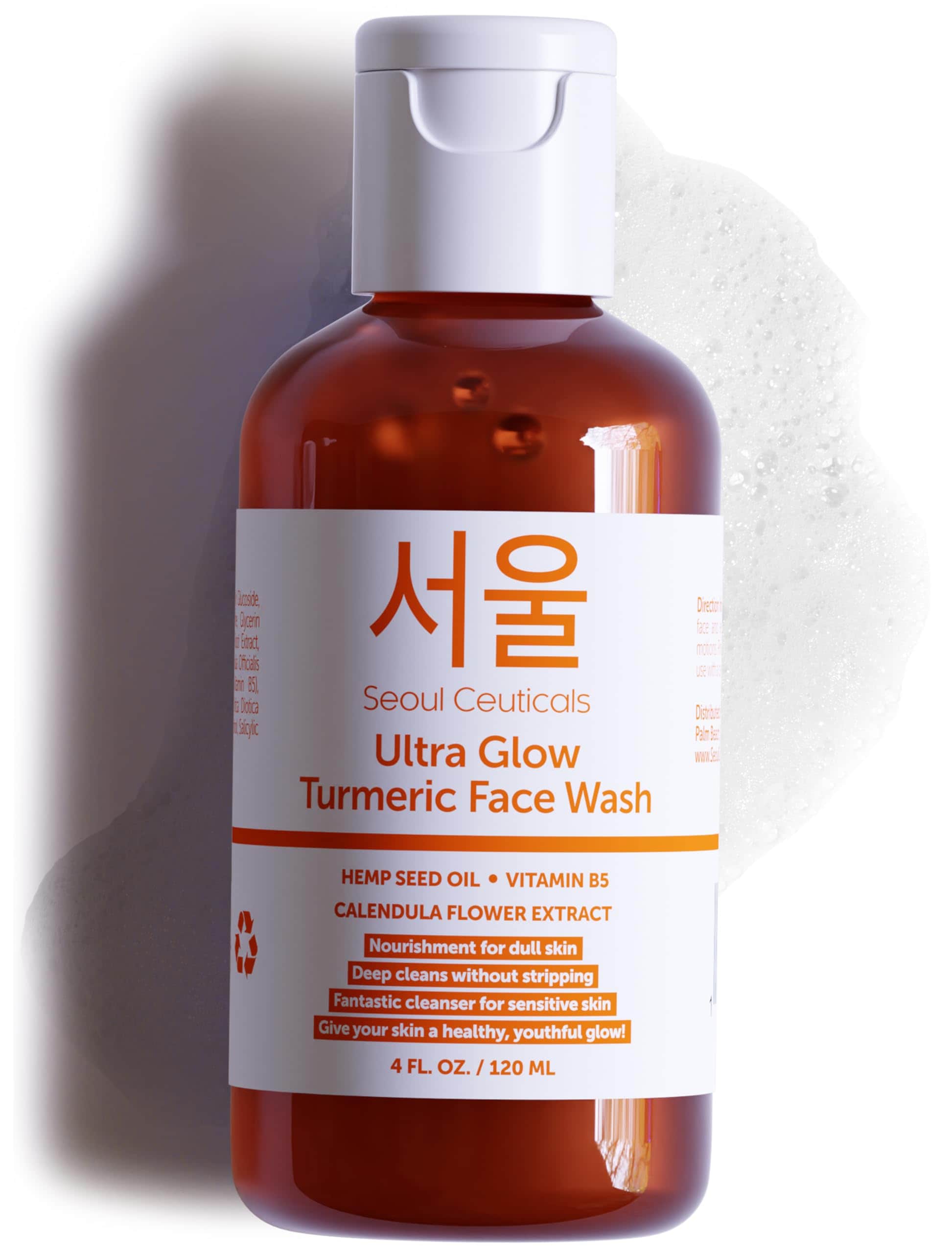 Jabón Facial Seoulceuticals, Cúrcuma Coreana, Vegano, 120 Ml - Venta Internacional. $647