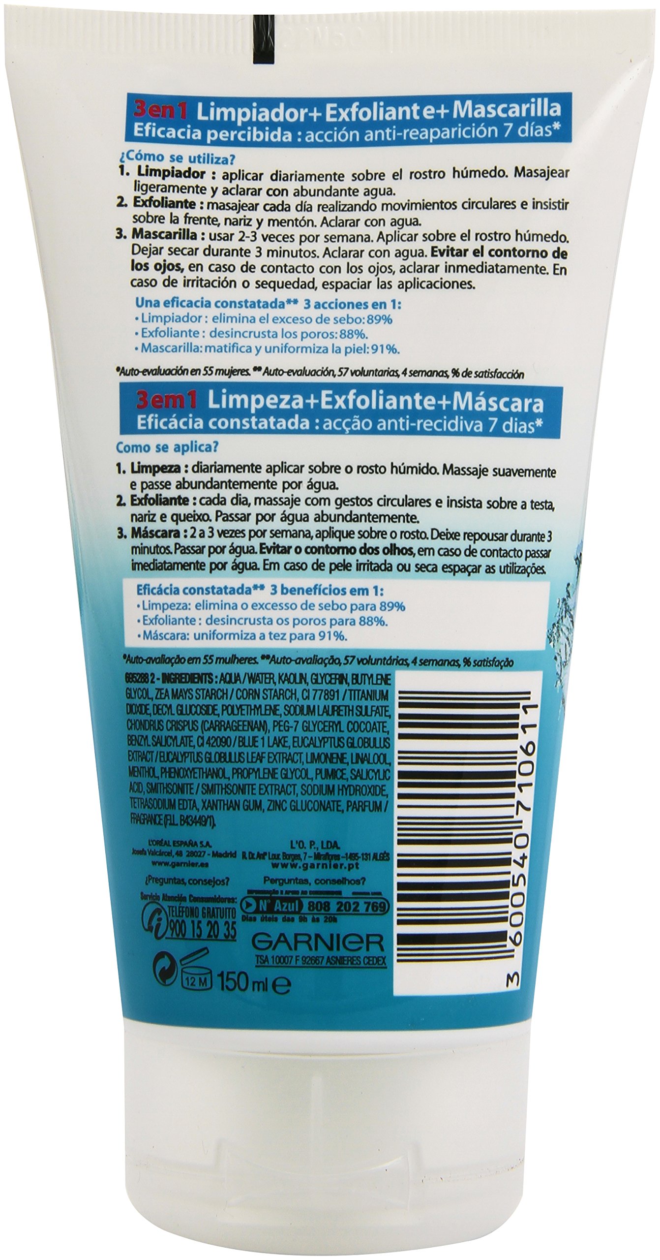Foto 3 pulgar | Gel Limpiador Garnier Pure Active 3 En 1 150 Ml - Venta Internacional.