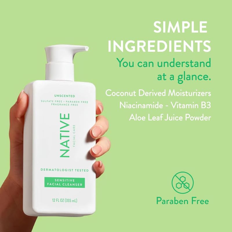 Foto 5 pulgar | Limpiador Facial Native Sensitive Face Wash 360 Ml (paquete De 2) - Venta Internacional.
