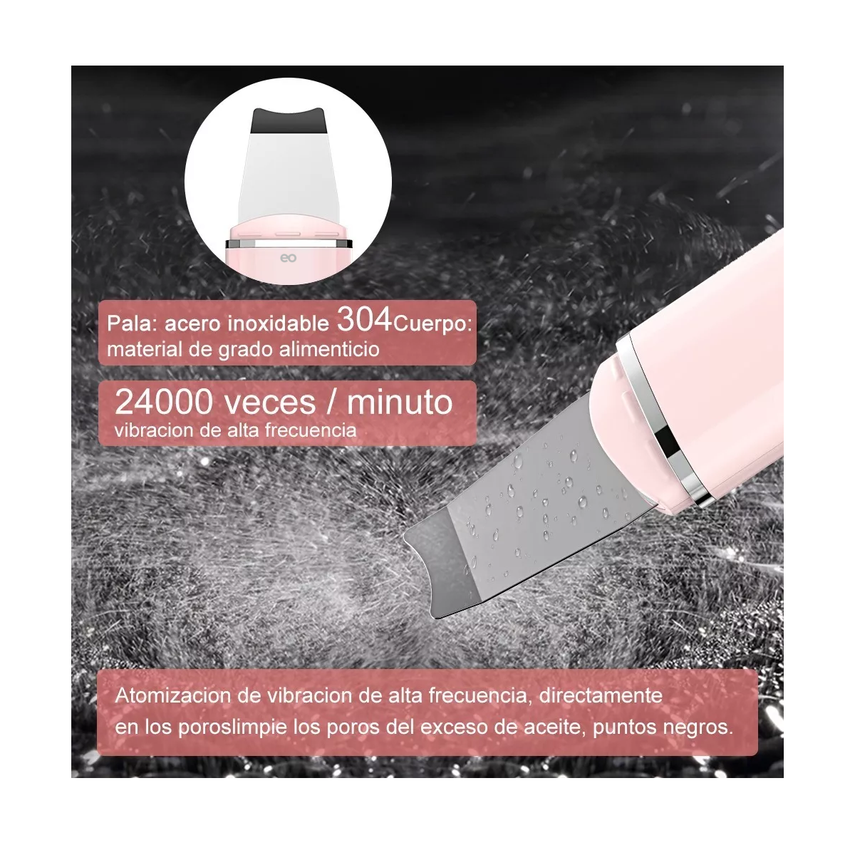 Foto 4 pulgar | Limpiador Exfoliador Facial Ultrasónico Eo Safe Imports Esi-11709-1 Rosa