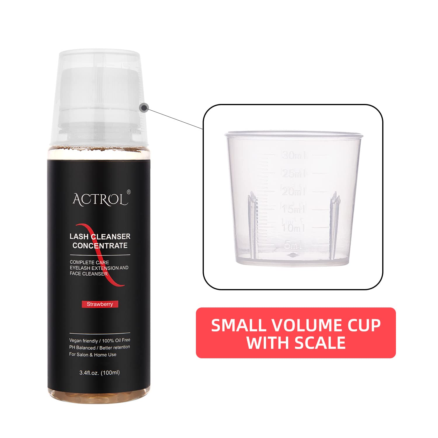 Foto 5 pulgar | Limpiador De Pestañas Concentrado Actrol Fresa 100 Ml - Venta Internacional.