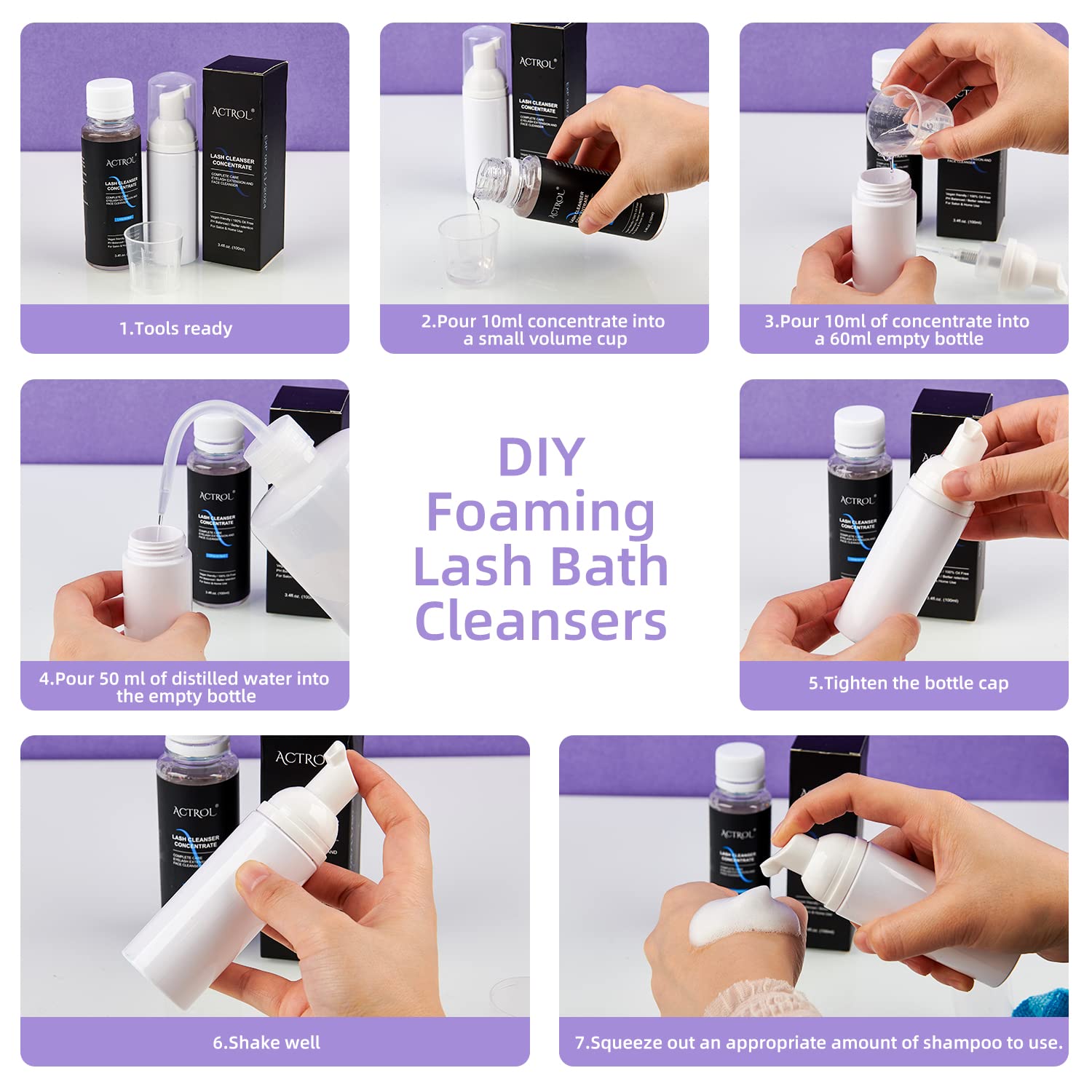 Foto 6 pulgar | Limpiador De Pestañas Concentrado Actrol Fresa 100 Ml - Venta Internacional.