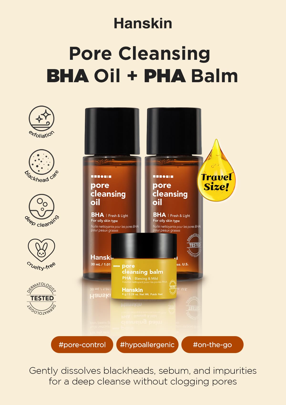 Foto 3 pulgar | Set Desmaquillante Hanskin Bha, Aceite Limpiador De Poros, 30 Ml, 2 Unidades - Venta Internacional.