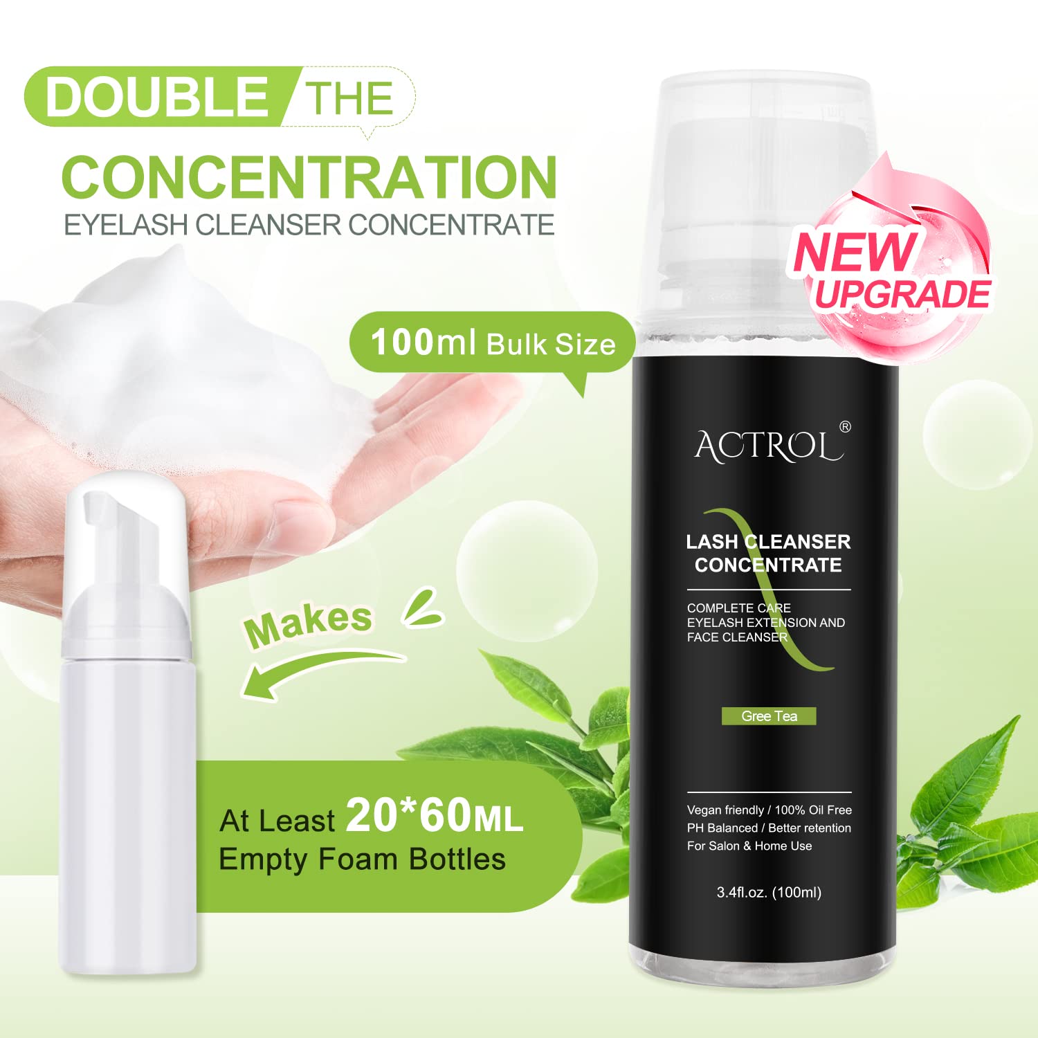 Foto 4 pulgar | Limpiador De Pestañas Concentrado Actrol 100 Ml Té Verde - Venta Internacional.