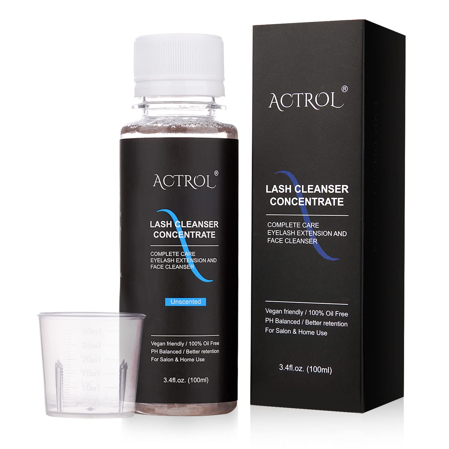 Limpiador De Pestañas Concentrado Actrol, Champú Para Pestañas Sin Perfume, 100 Ml - Venta Internacional.