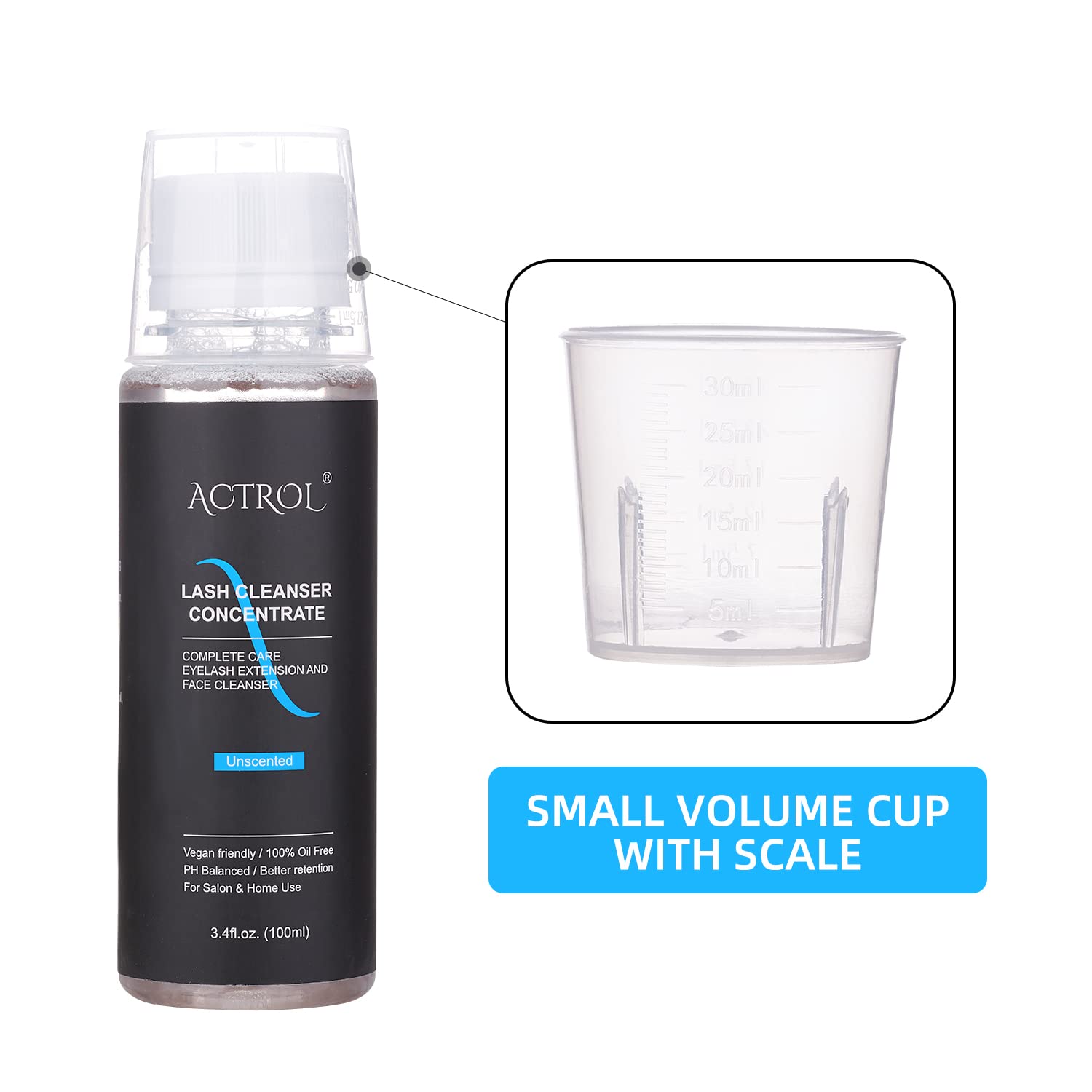 Foto 2 | Limpiador De Pestañas Concentrado Actrol, Champú Para Pestañas Sin Perfume, 100 Ml - Venta Internacional.