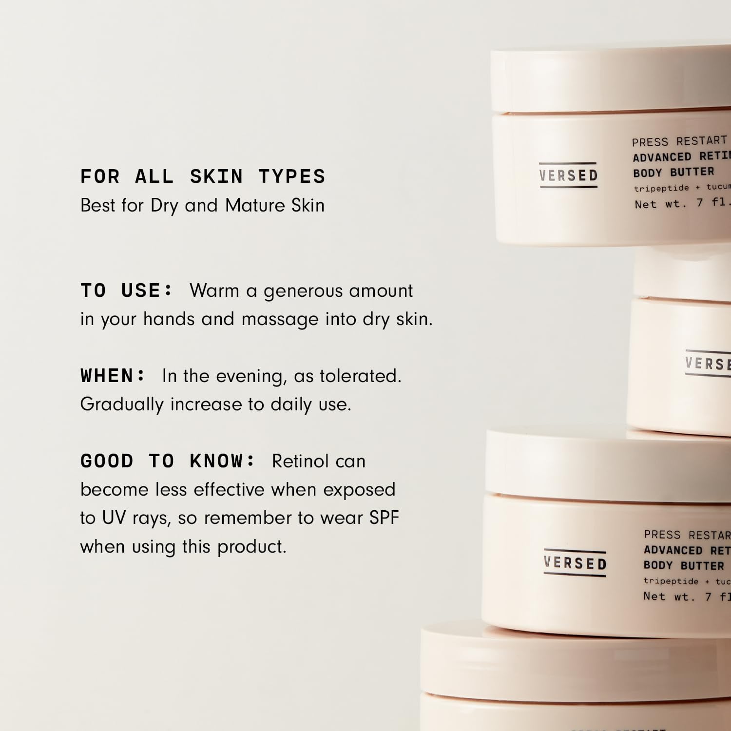 Foto 4 pulgar | Crema Corporal Versed Advanced Retinol, 200 Ml, Reafirmante Para La Piel - Venta Internacional.