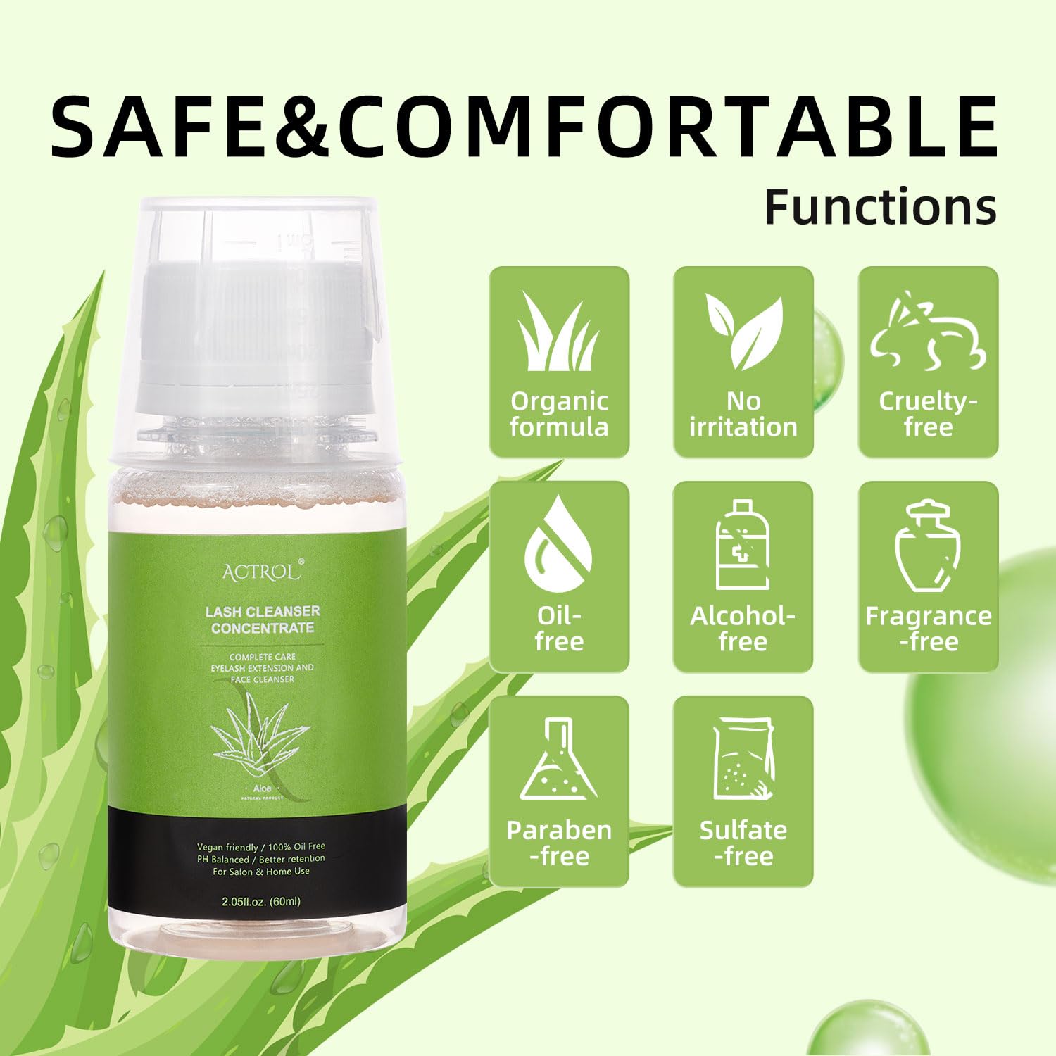 Foto 3 pulgar | Limpiador De Pestañas Concentrado Actrol Aloe 60 Ml Professional - Venta Internacional.
