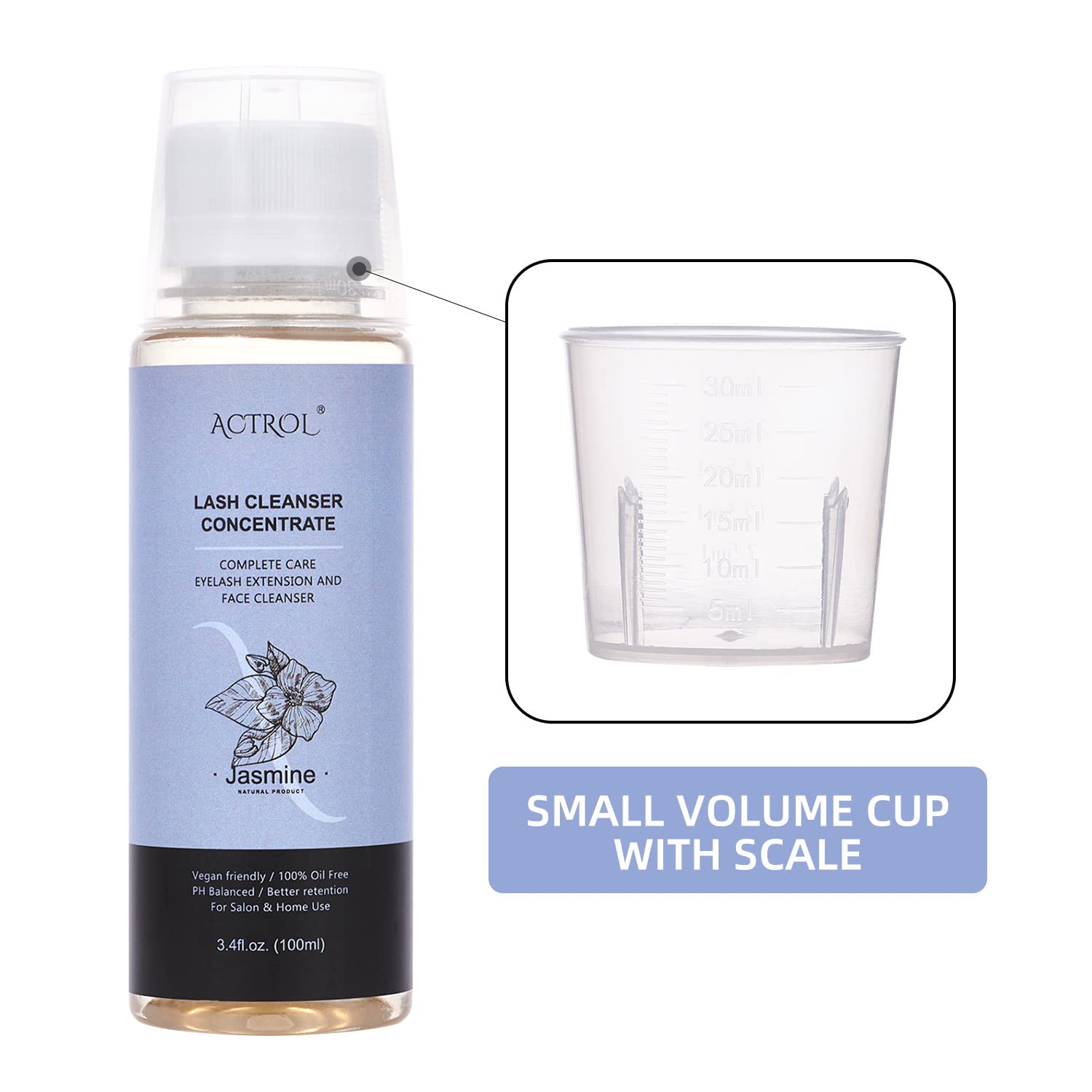 Foto 3 pulgar | Concentrado Limpiador de Pestañas Actrol 100 ml Jasmine Professional - Venta Internacional