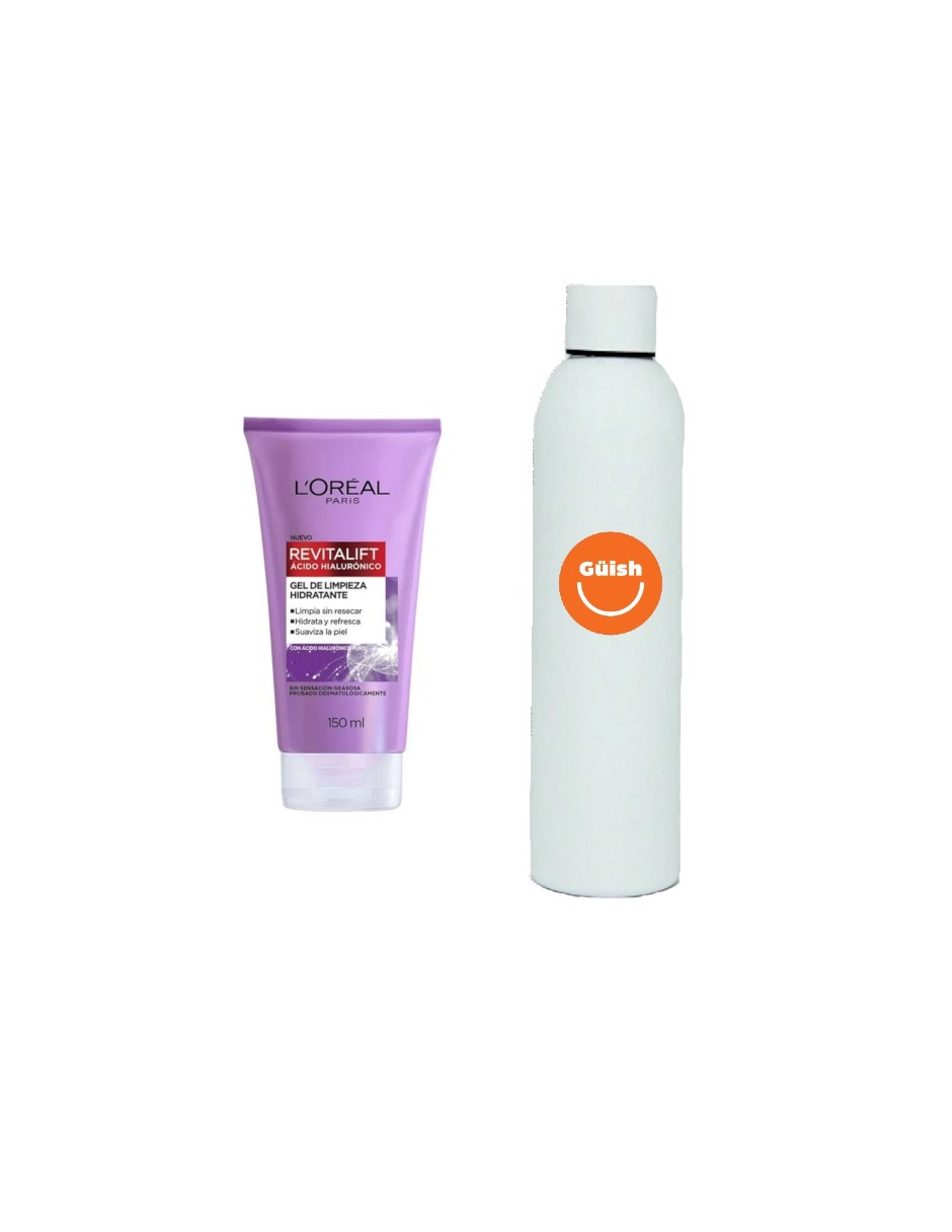 Gel Limpiador Facial L'oréal Paris Con Ácido Hialurónico + Termo De Agua Güish