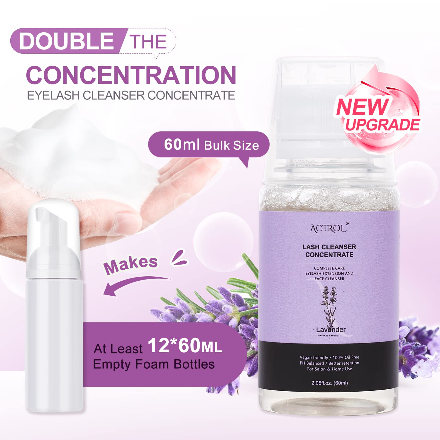 Foto 4 pulgar | Limpiador de Pestañas Concentrado Actrol Lavender 60 Ml Professional - Venta Internacional