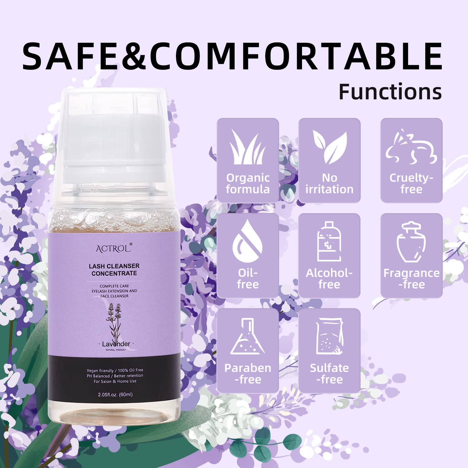 Foto 5 pulgar | Limpiador de Pestañas Concentrado Actrol Lavender 60 Ml Professional - Venta Internacional