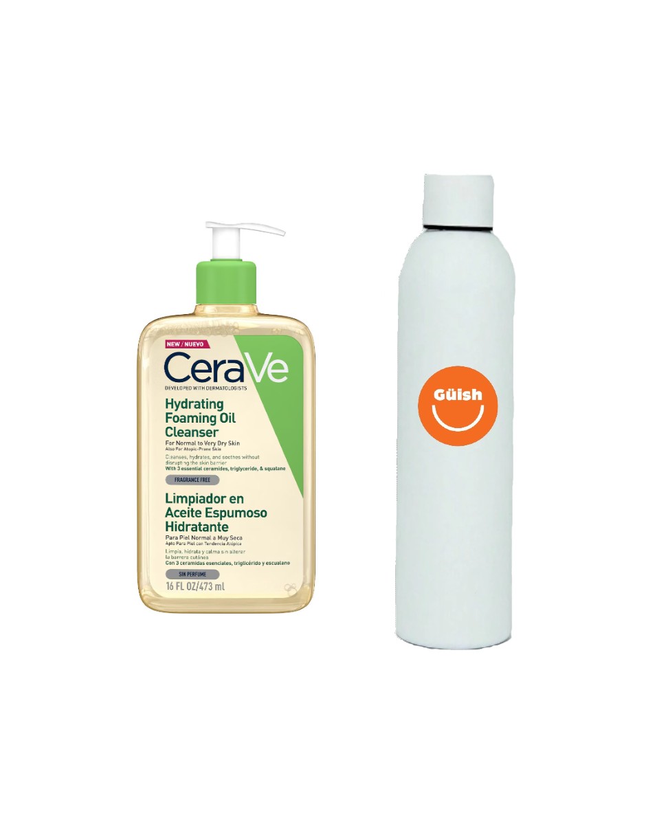 Cerave Aceite Limpiador Piel Normal A Muy Seca + Termo De Agua De Regalo Güish