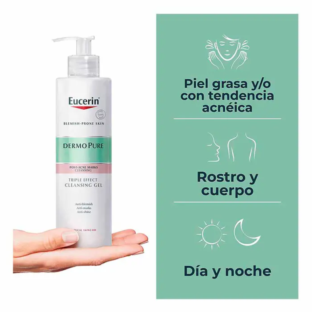 Foto 5 pulgar | Eucerin Dermopure Oil Control Gel Limpiador Facial 400ml Para Piel Grasa, Sensible, Con Acné Y Puntos Negros