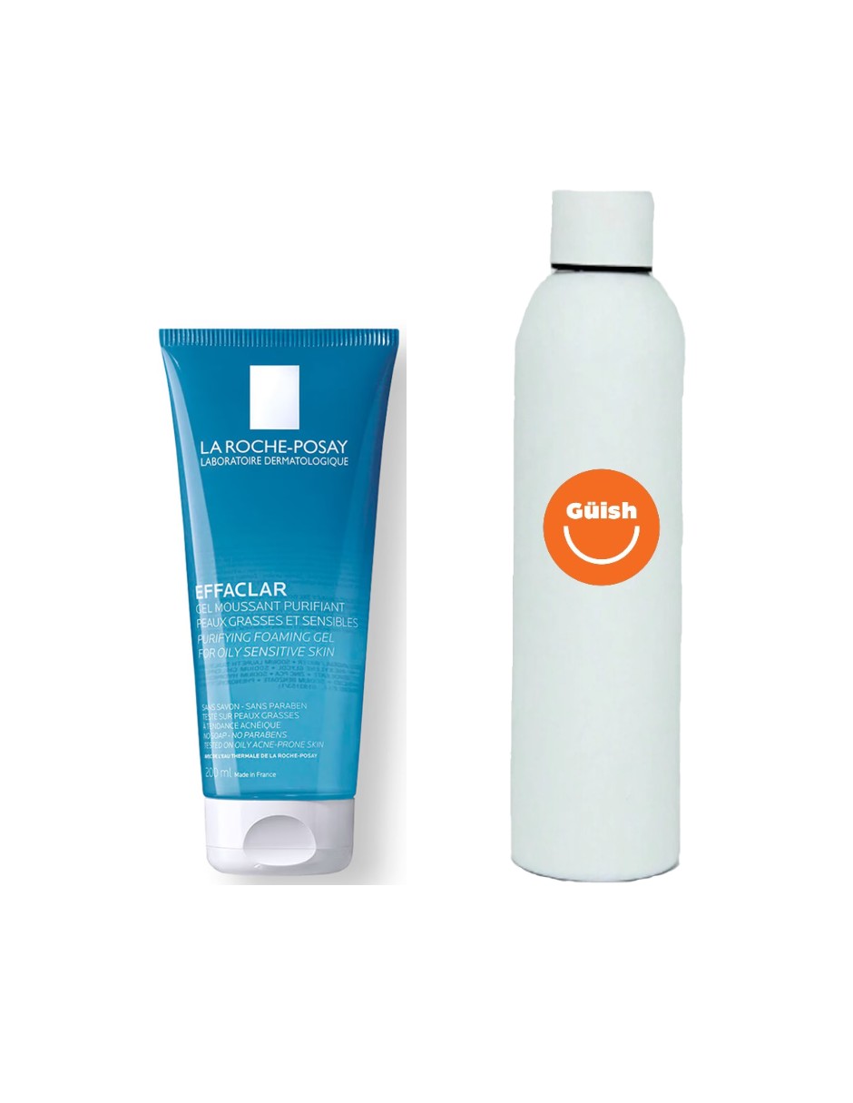 Gel Limpiador La Roche Posay Piel Grasa Effaclar + Termo De Agua De Regalo Güish