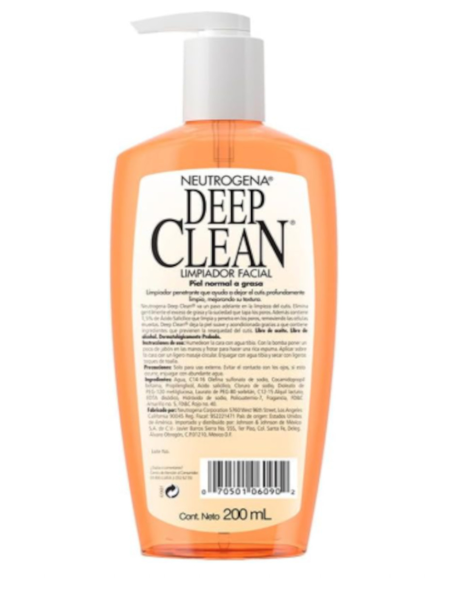 Foto 4 pulgar | Gel Limpiador Facial Neutrogena Deep Clean + Termo De Agua De Regalo Güish