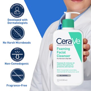 Foto 4 | Limpiador Facial Cerave, Gel De Limpieza Facial Diario Espumoso, 473 Ml, Aceite - Venta Internacional.