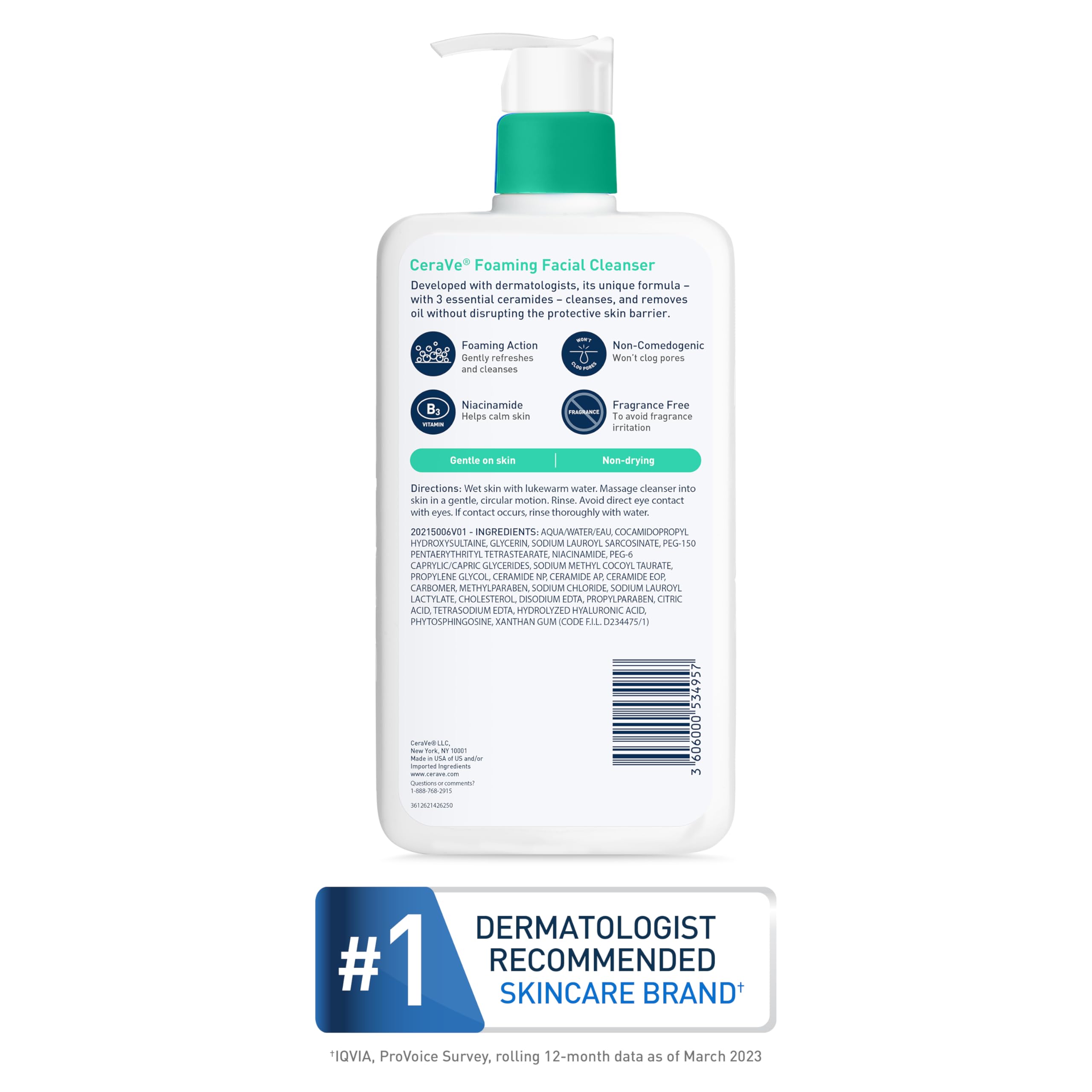 Foto 7 pulgar | Limpiador Facial Cerave, Gel De Limpieza Facial Diario Espumoso, 473 Ml, Aceite - Venta Internacional.