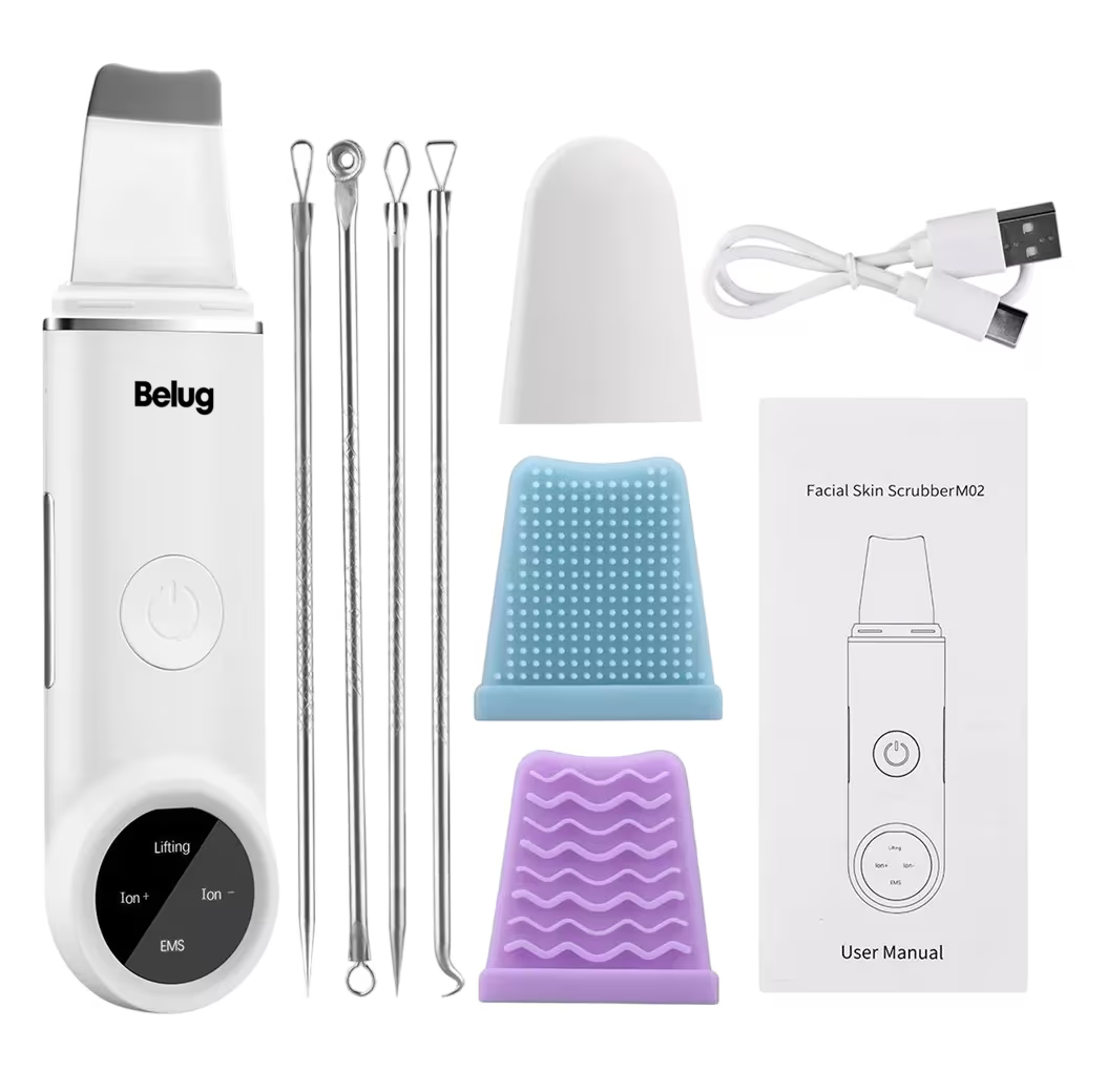 Limpiador Facial Espátula Ultrasónica Skin Belug  Blanco