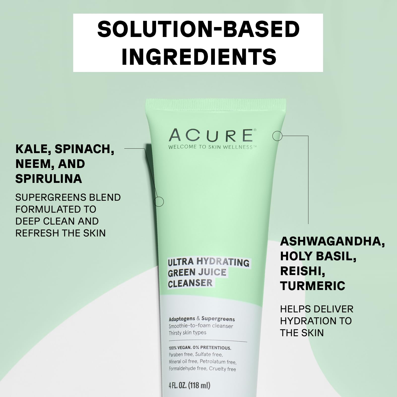 Foto 3 | Espuma Limpiadora Facial Acure Ultra Hydrating Green Juice 120 Ml - Venta Internacional.