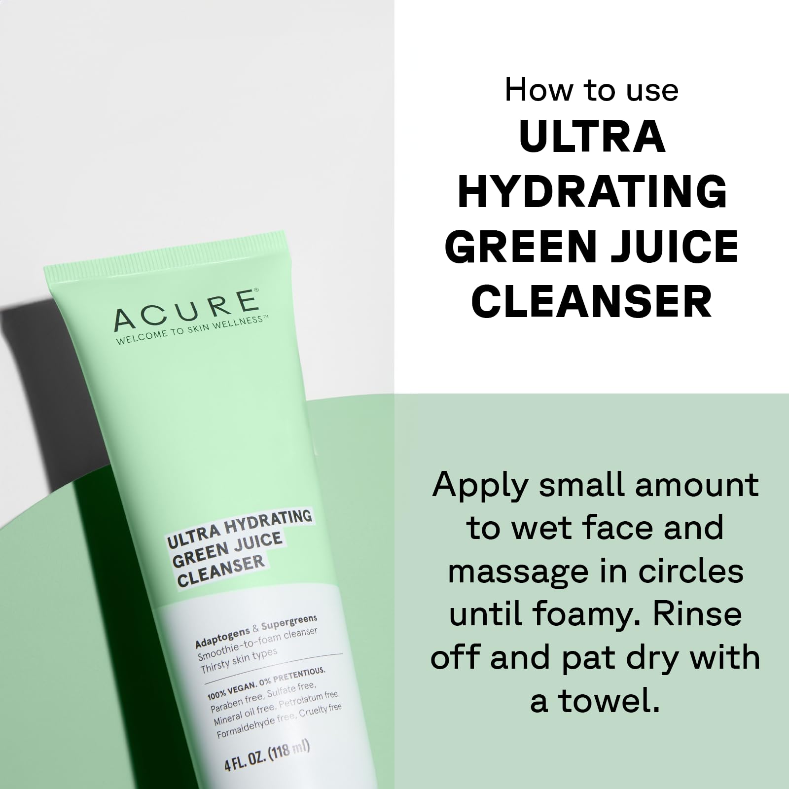 Foto 4 | Espuma Limpiadora Facial Acure Ultra Hydrating Green Juice 120 Ml - Venta Internacional.