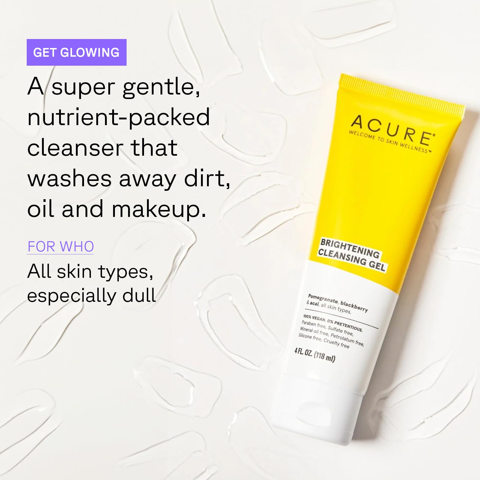 Foto 3 pulgar | Gel Limpiador Acure Brightening 120 Ml Vegan Con Granada - Venta Internacional.