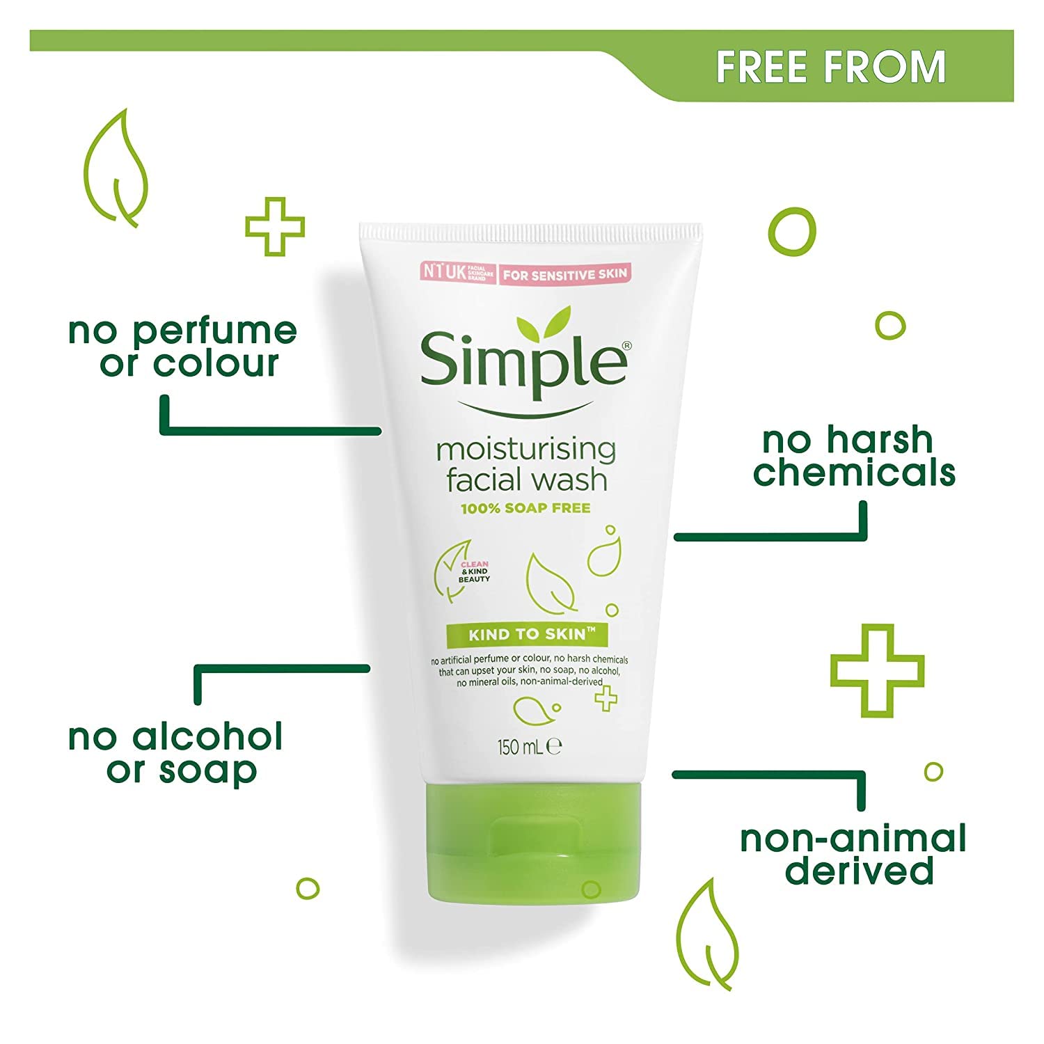 Foto 5 | Jabón Facial Simple, Hidratante Y Respetuoso Con La Piel, 150 Ml (paquete De 4) - Venta Internacional.