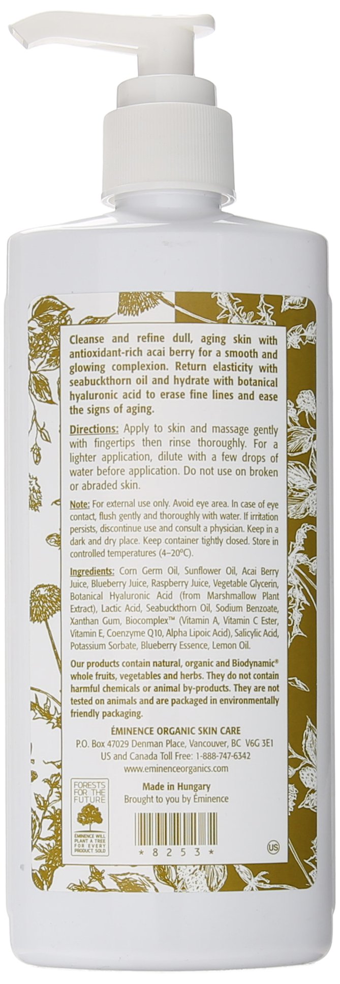Foto 3 pulgar | Limpiador Eminence Firm Skin Acai 250 Ml - Venta Internacional.