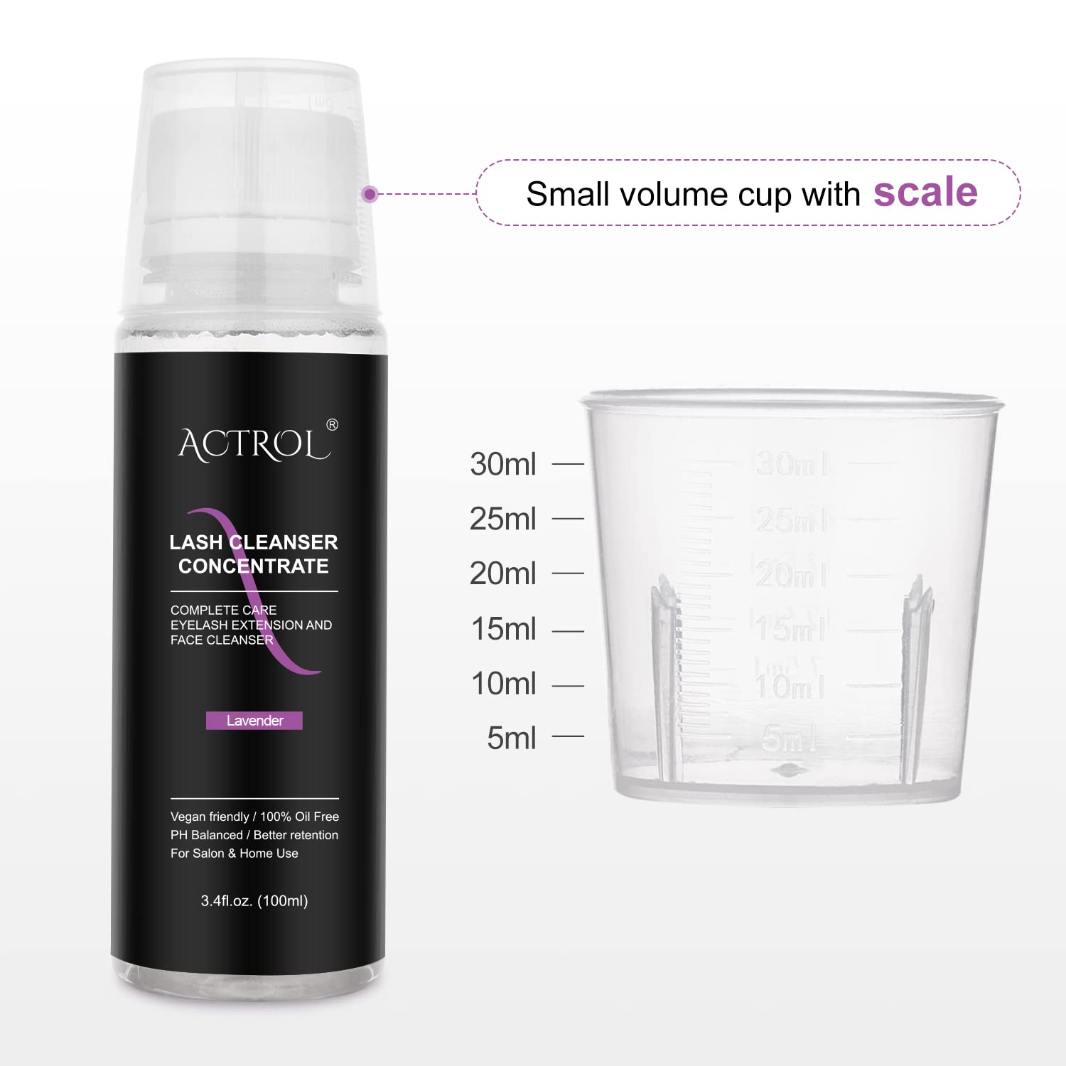Foto 5 pulgar | Limpiador De Pestañas Concentrado Actrol Lavender 100ml Professional - Venta Internacional.
