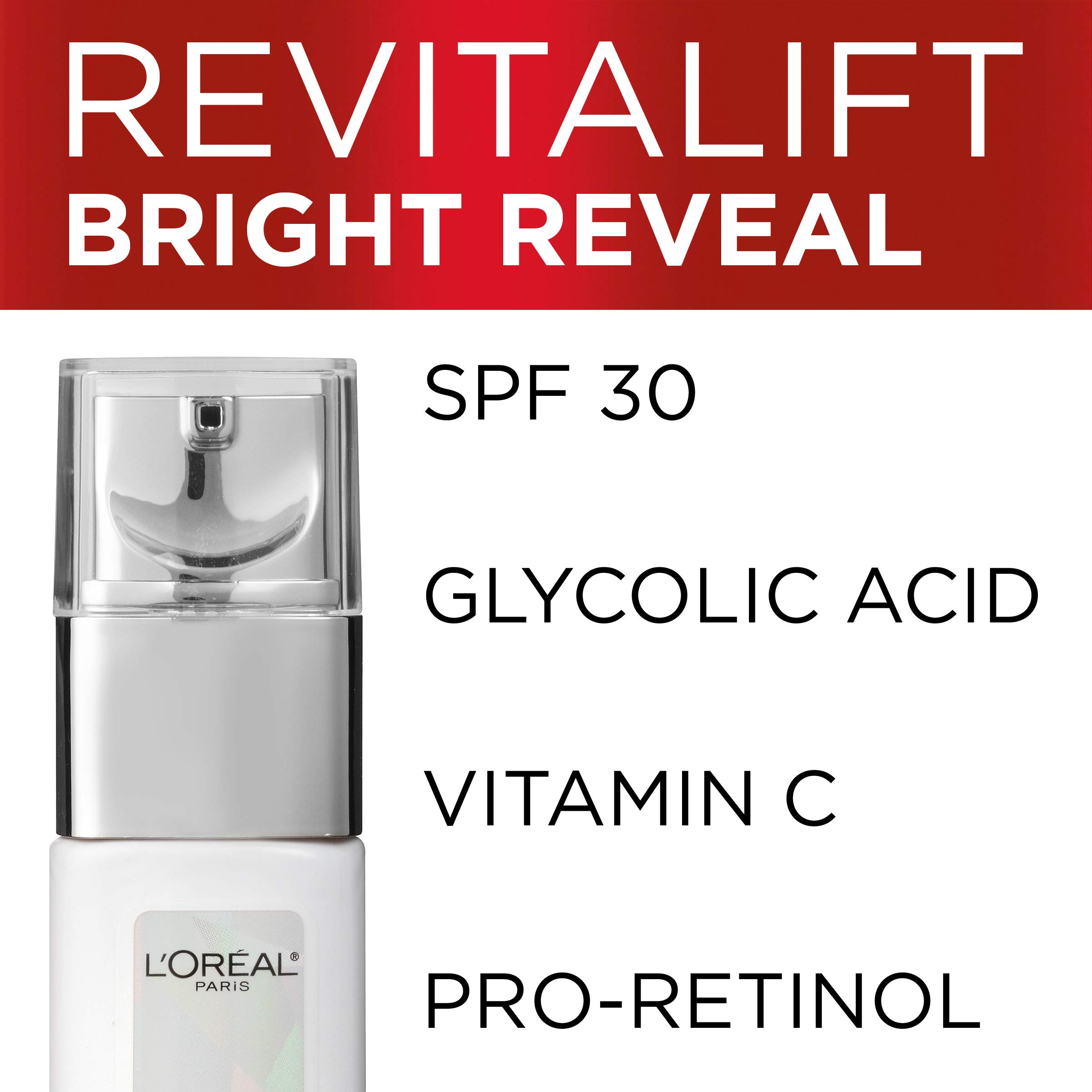 Foto 3 pulgar | Crema De Día L'oréal Paris Revitalift Bright Reveal Spf 30 30 Ml - Venta Internacional.