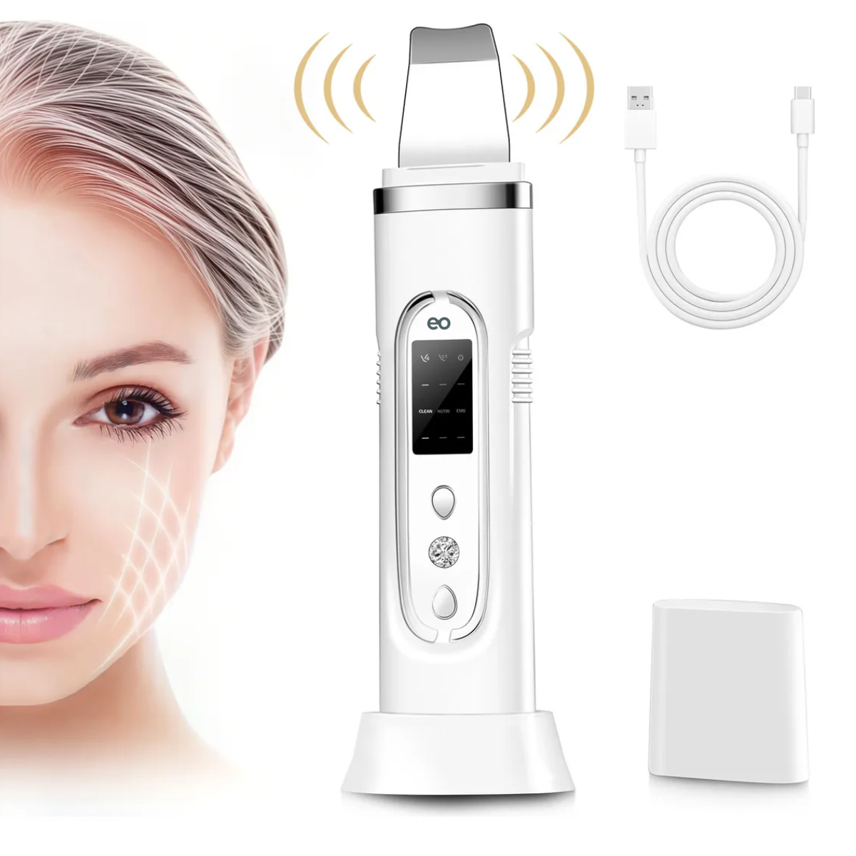 Foto 3 | Limpiador Ultrasónico Facial Para Eliminar Puntos Negros, Exfoliar, Acné Y Limpiar Poros Eo Safe Imports Esi-19020 Bl