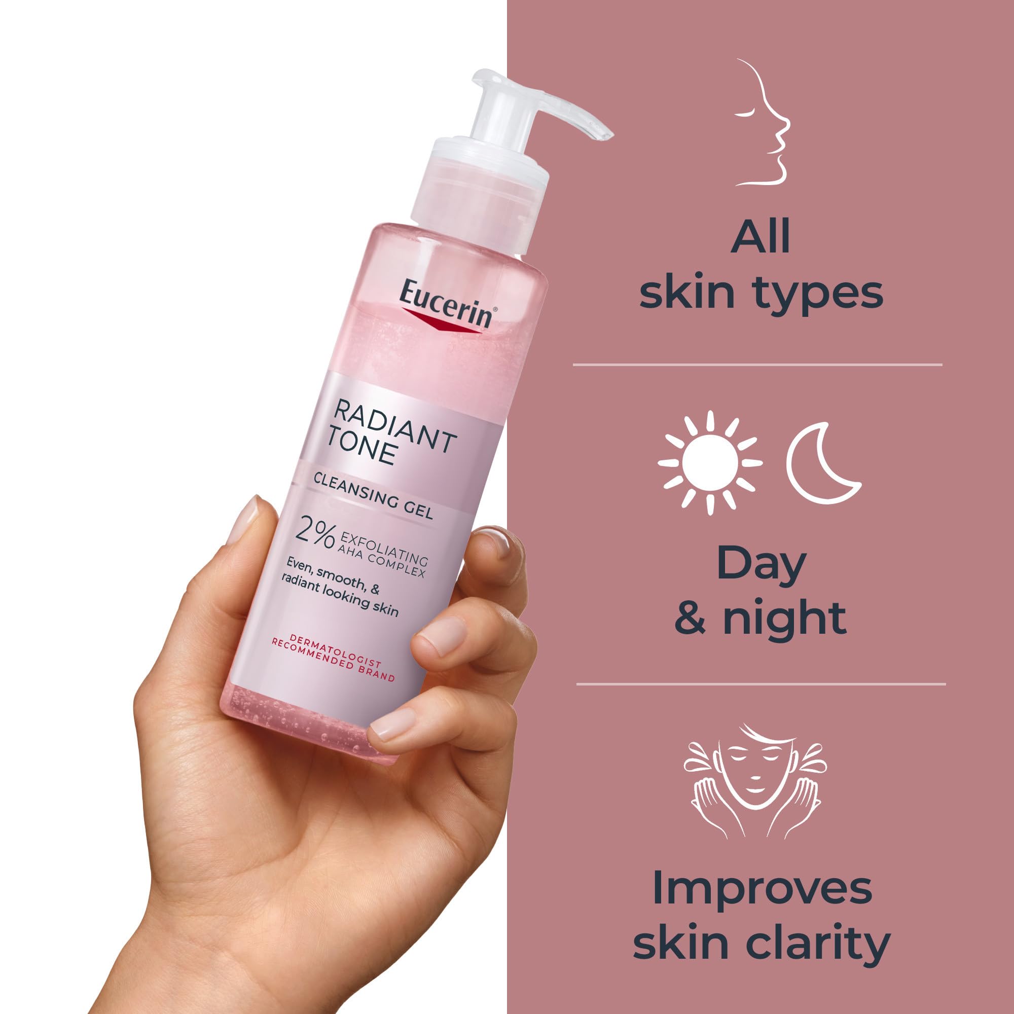 Foto 5 pulgar | Gel Limpiador Eucerin Radiant Tone Con Complejo Aha, 200 Ml - Venta Internacional.