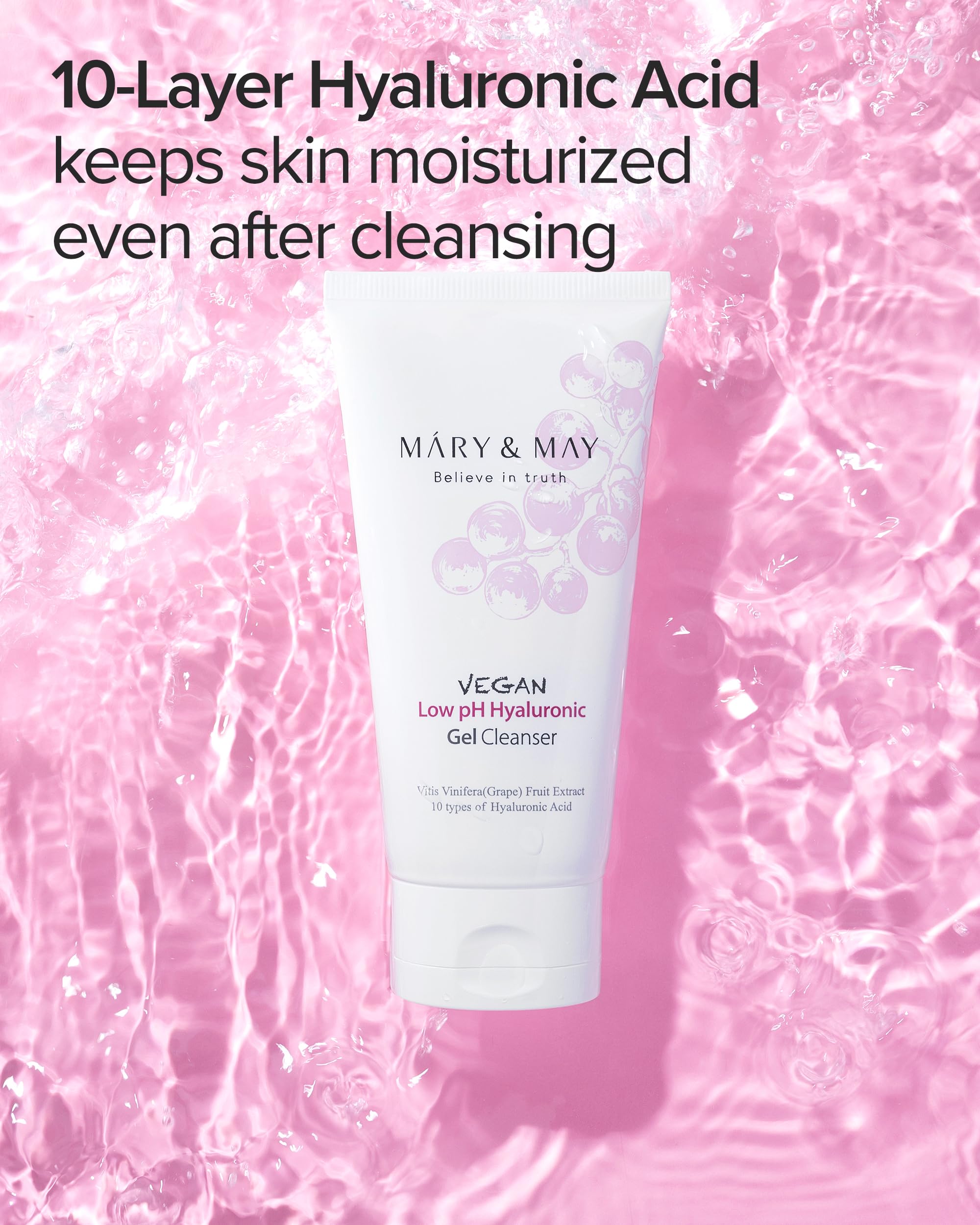 Foto 6 pulgar | Gel Hialurónico Vegano De Bajo Ph Mary&may, 150 Ml, Para Pieles Sensibles - Venta Internacional.