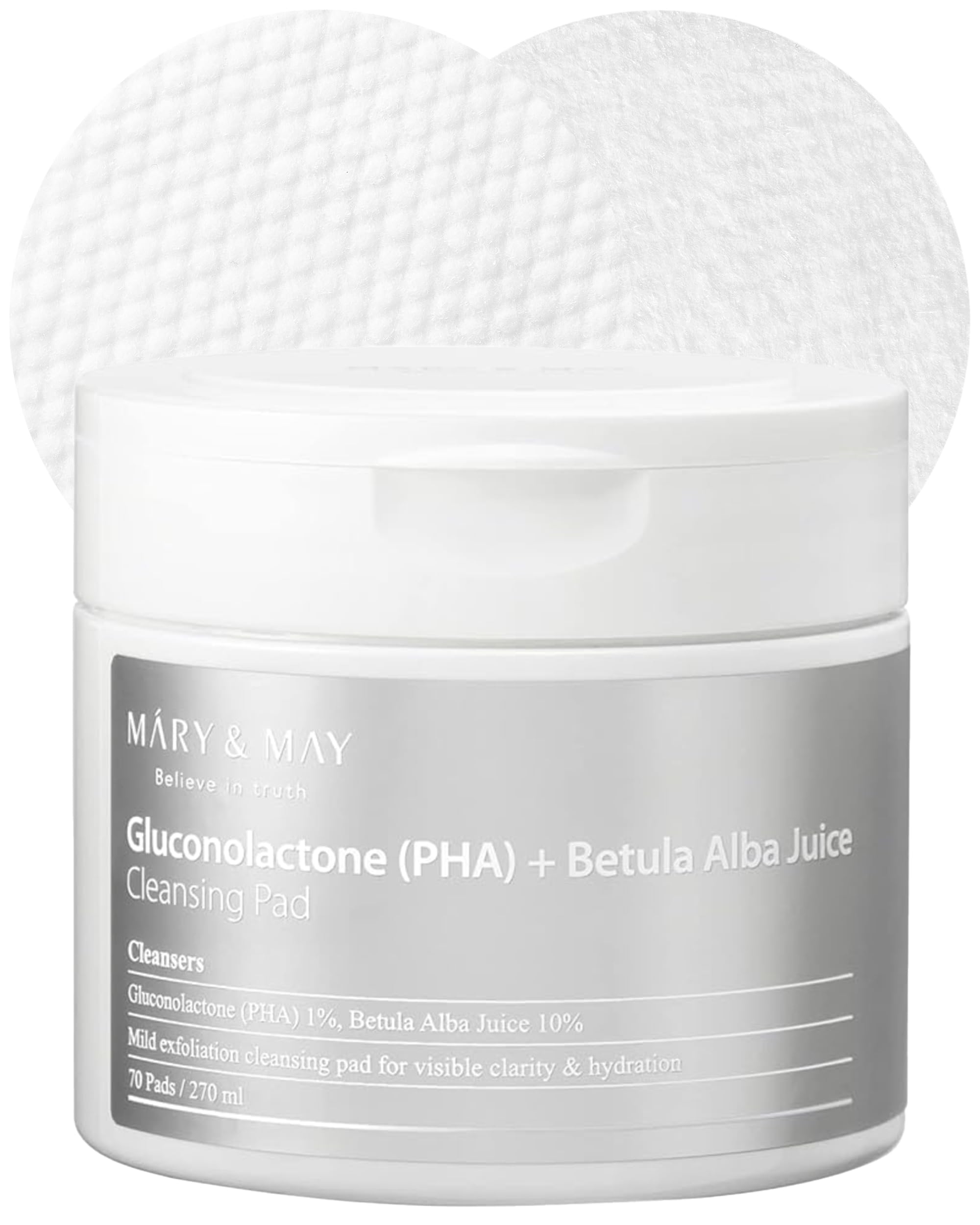 Foto 2 pulgar | Almohadilla Limpiadora Mary&may Gluconolactone + Betula Alba Juice - Venta Internacional.