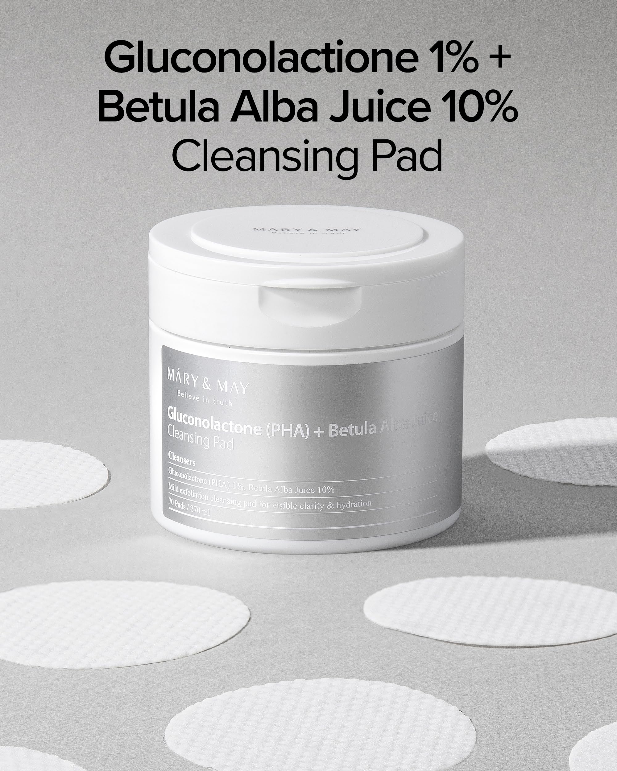 Foto 3 pulgar | Almohadilla Limpiadora Mary&may Gluconolactone + Betula Alba Juice - Venta Internacional.