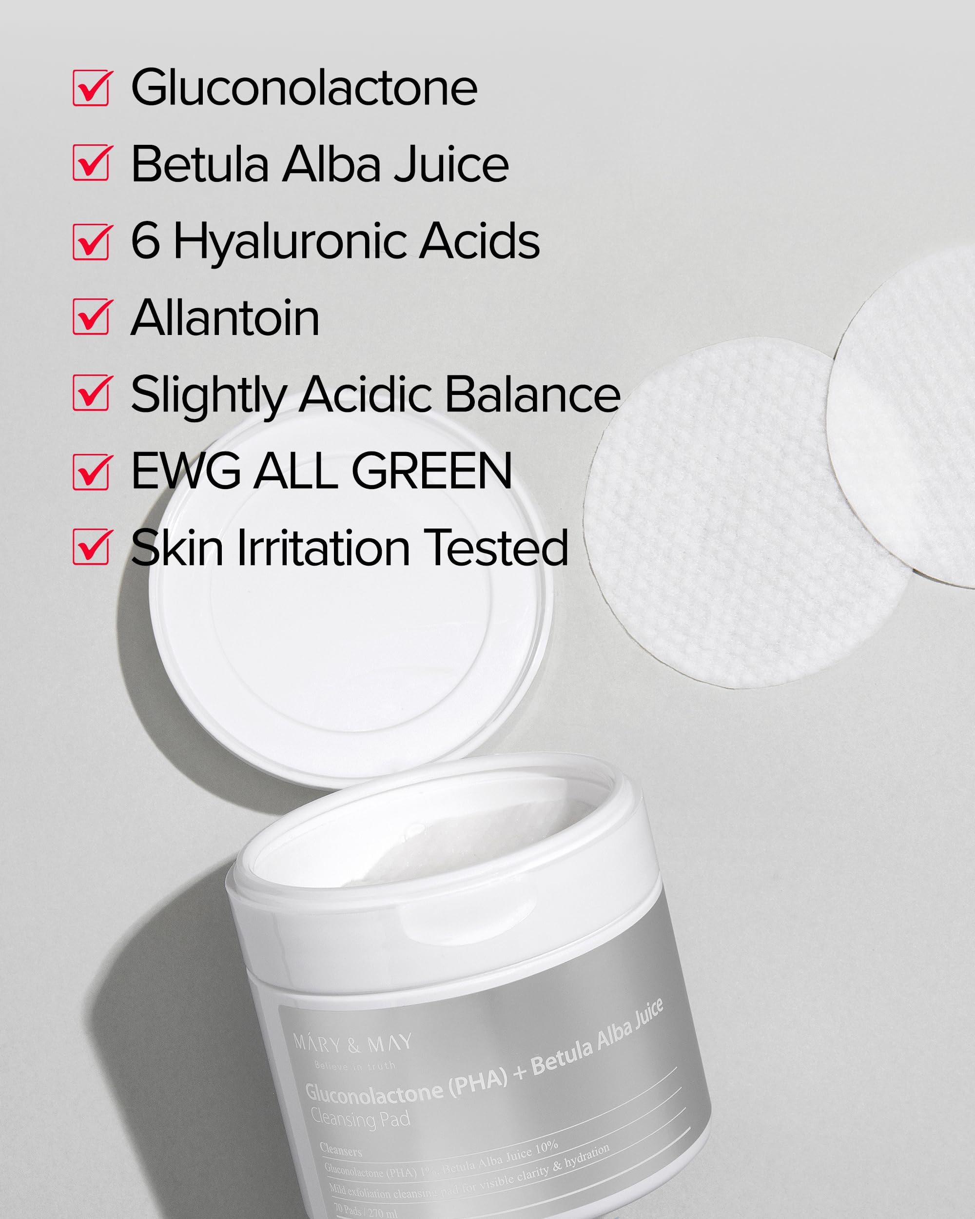 Foto 5 pulgar | Almohadilla Limpiadora Mary&may Gluconolactone + Betula Alba Juice - Venta Internacional.