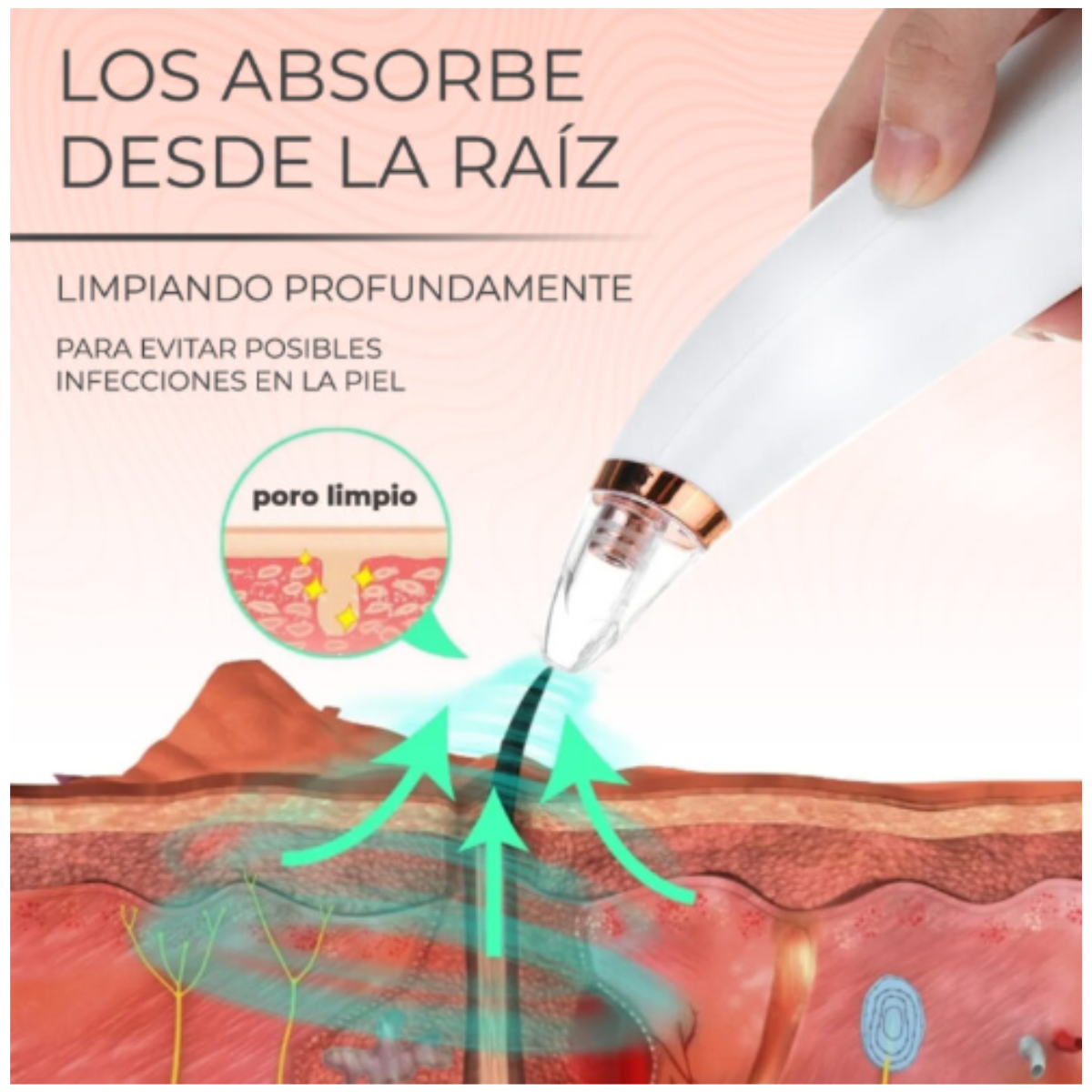 Foto 8 pulgar | Limpiador De Poros Y Extractor De Espinillas Por Succión 6 Cabezas