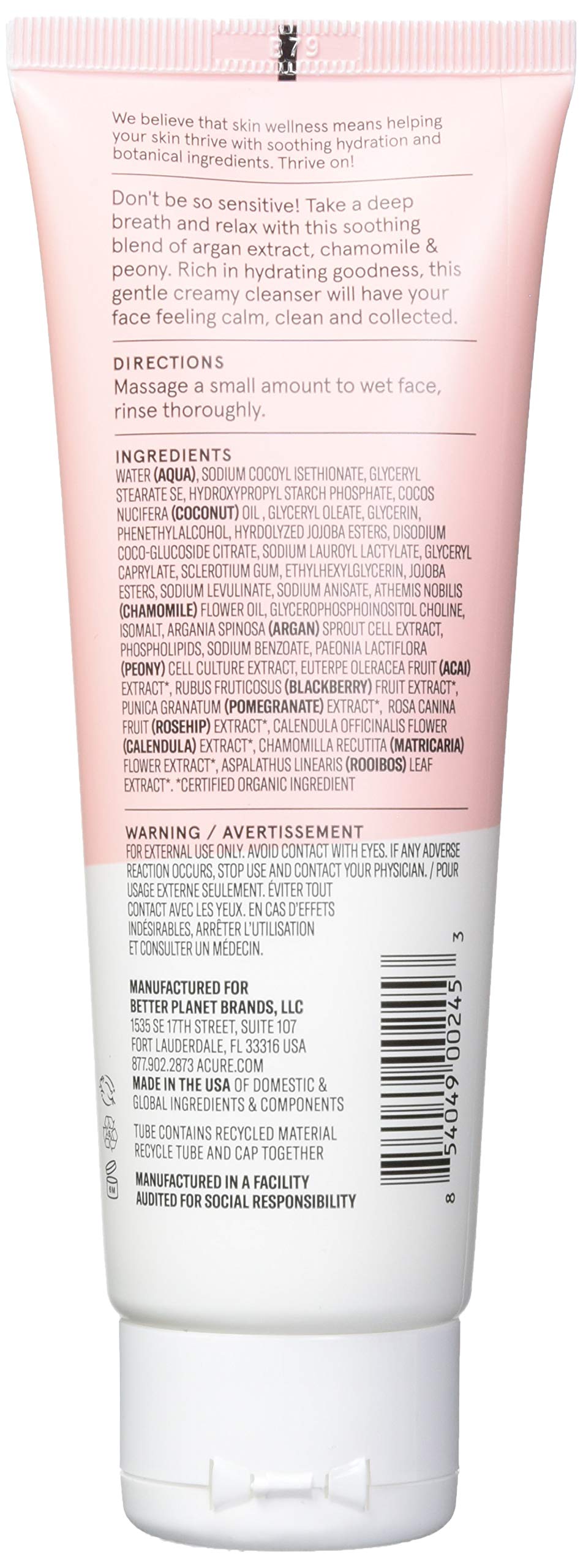 Foto 3 pulgar | Crema Limpiadora Acure Seriously Soothing, 120 Ml, Sin Parabenos Ni Sulfatos - Venta Internacional.