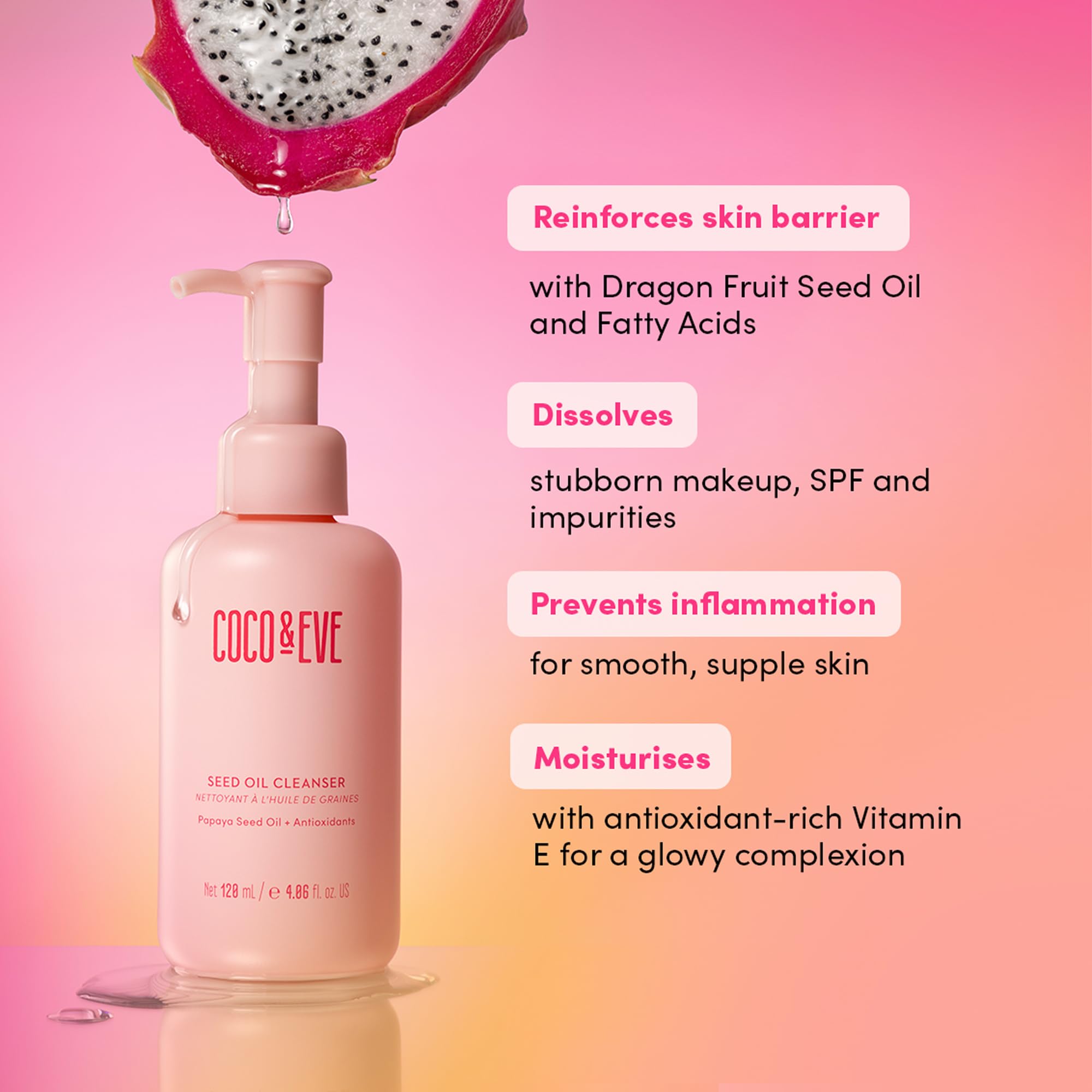Foto 5 pulgar | Aceite Limpiador Aceite De Semillas De Coco Y Eva Con Antioxidantes 120 Ml - Venta Internacional.