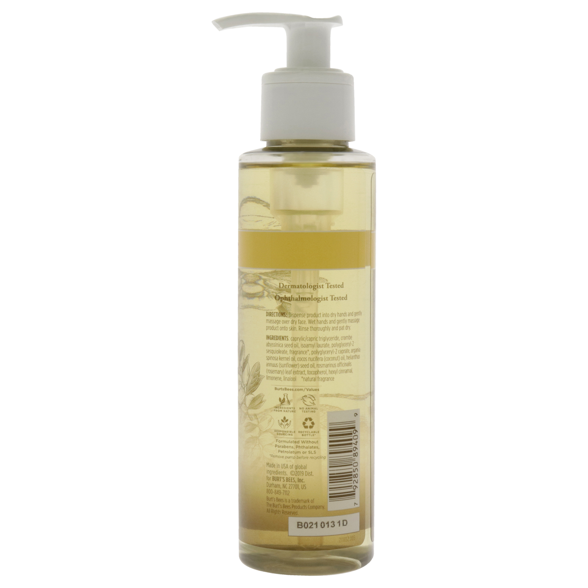 Foto 2 | Limpiador Facial Burts Bees, Aceite De Coco Y Argán, 180 Ml, Unisex - Venta Internacional.