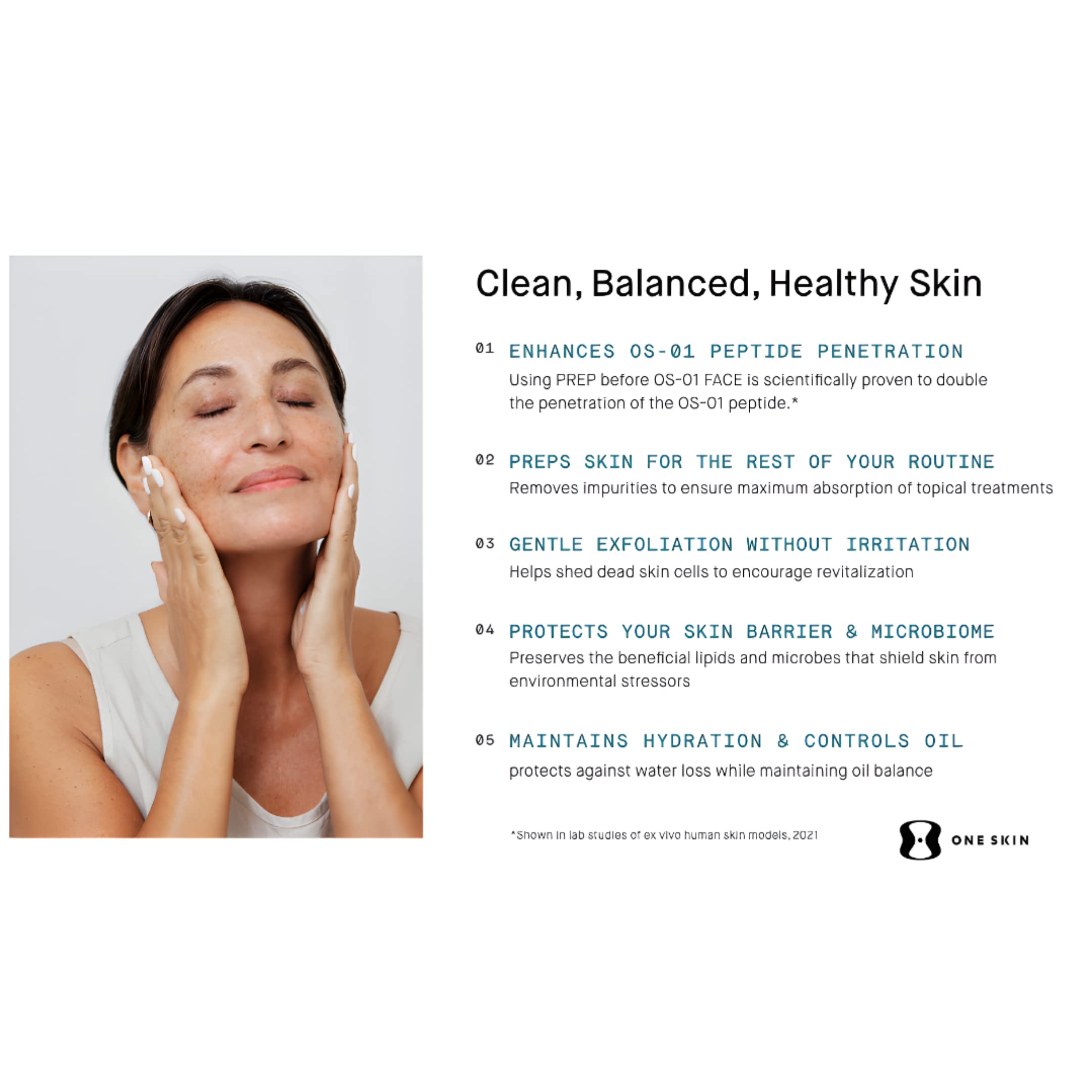 Foto 5 | El Limpiador Facial Oneskin Prep Exfoliate Apoya El Equilibrio De La Piel - Venta Internacional.