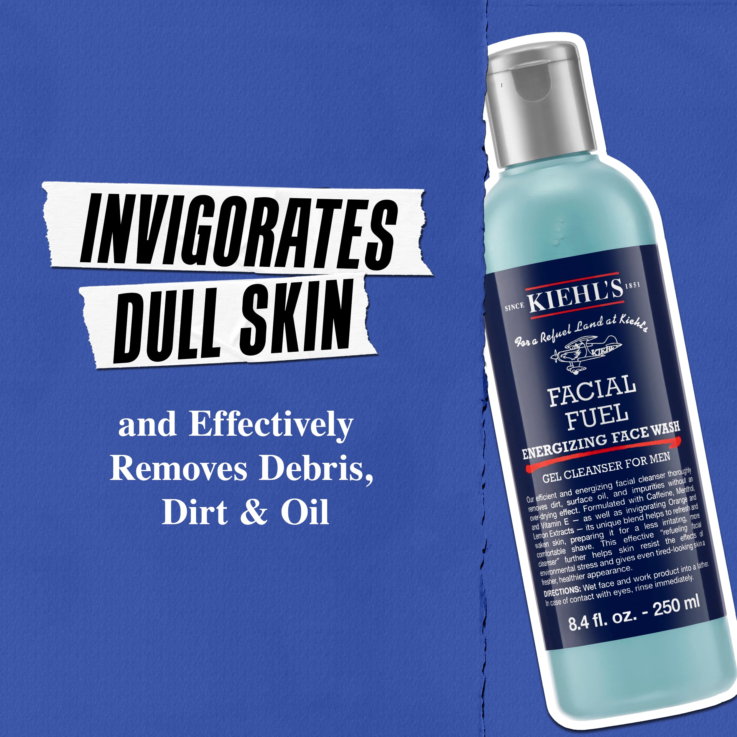 Foto 4 | Face Wash Kiehl's Facial Fuel Refreshing Gel Para Hombre, 500 Ml - Venta Internacional.