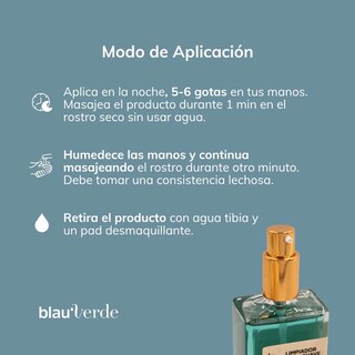 Foto 7 | Limpiador Facial Blauverde Suave Desmaquillante Profunda 100ml
