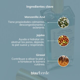 Foto 8 | Limpiador Facial Blauverde Suave Desmaquillante Profunda 100ml