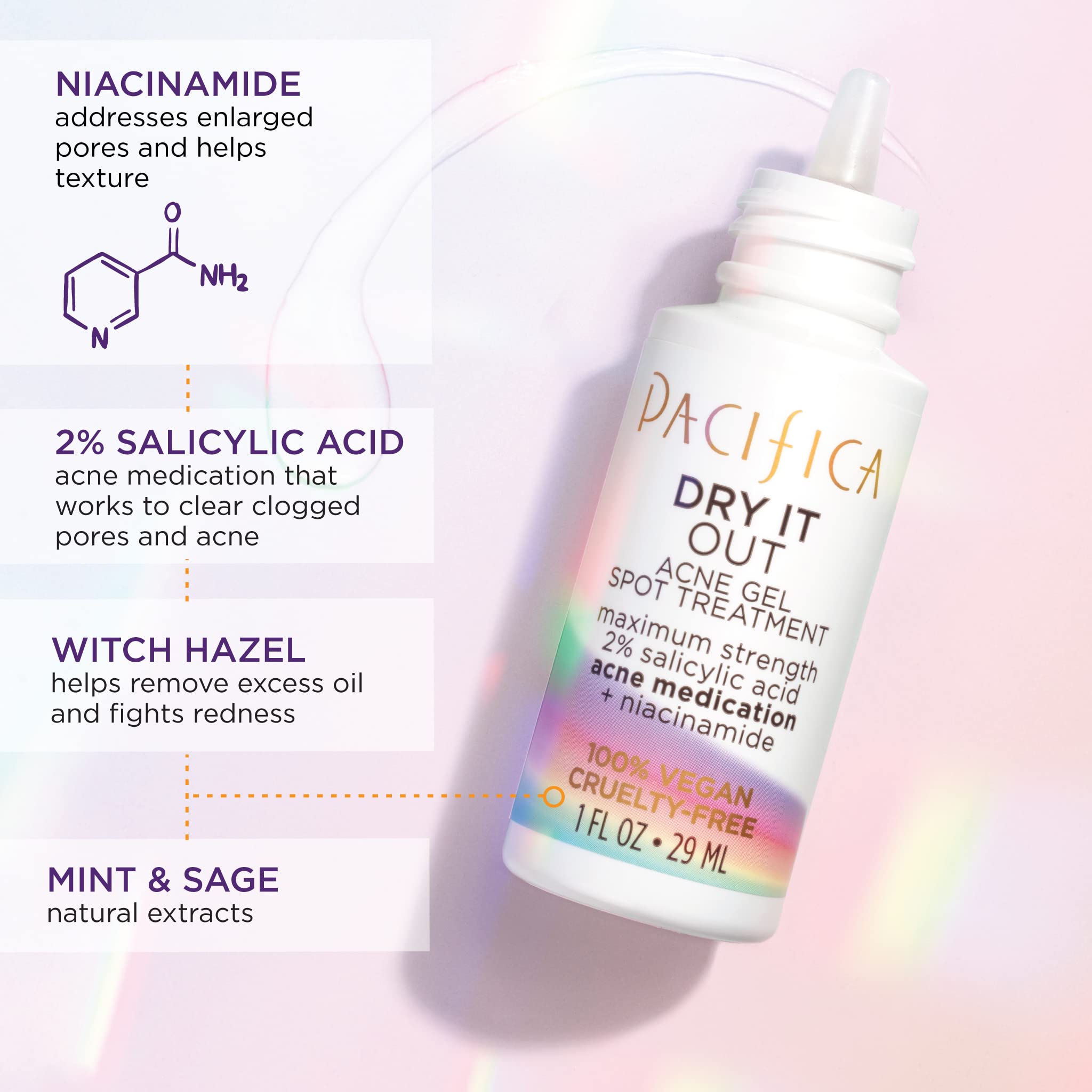 Foto 2 | Tratamiento De Manchas En Gel Para El Acné Pacifica Dry It Out, 30 Ml, Unisex - Venta Internacional.